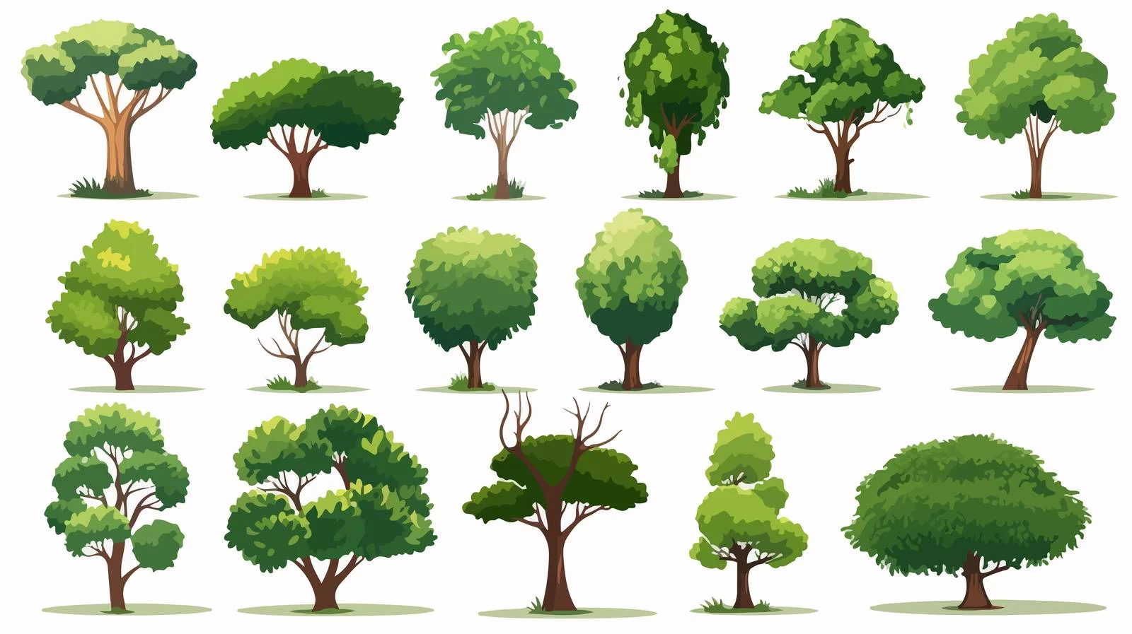 Tree Collection Vector Art Illustration — free download from Dotvec