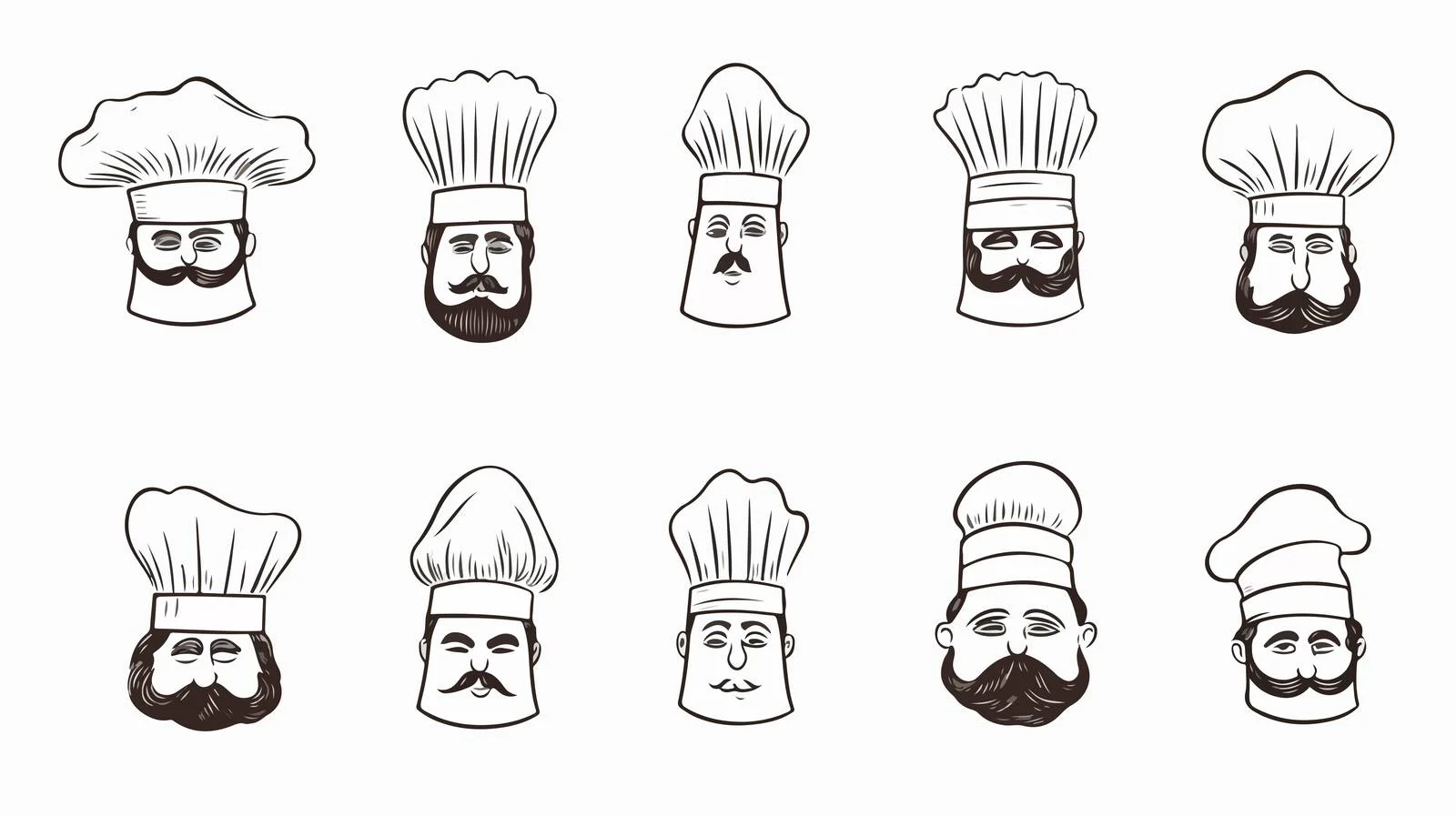 Vintage Chef Hats Doodle Set — free download from Dotvec