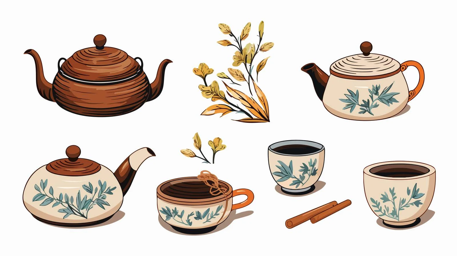 Elegant tea ceremony featuring traditional utensils — free download from Dotvec