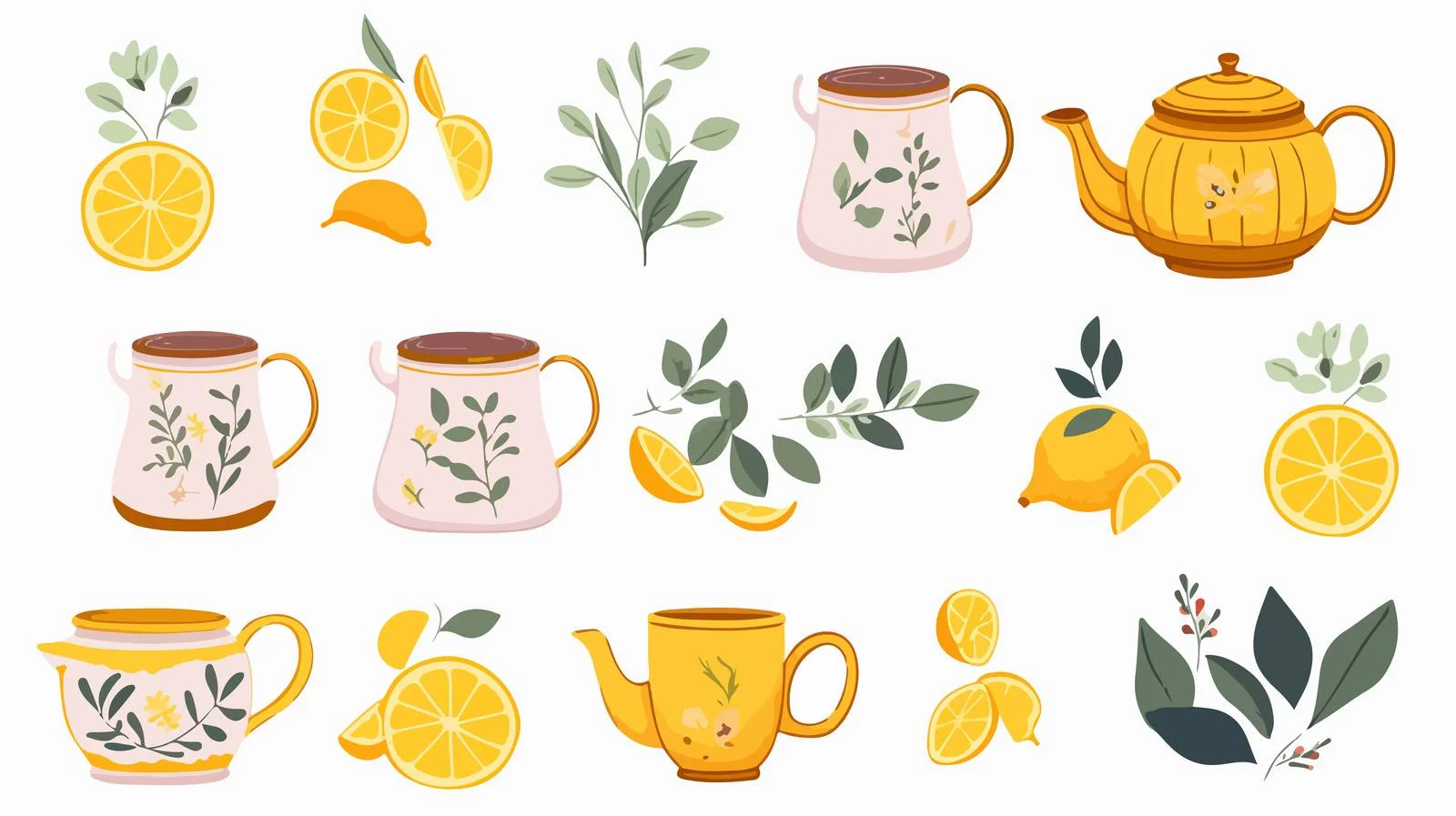 Hand-Drawn Tea Party Collection Set — free download from Dotvec