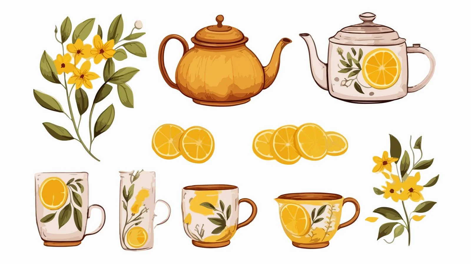 Elegant Tea Party Collection with Hand-Drawn Ket — free download from Dotvec