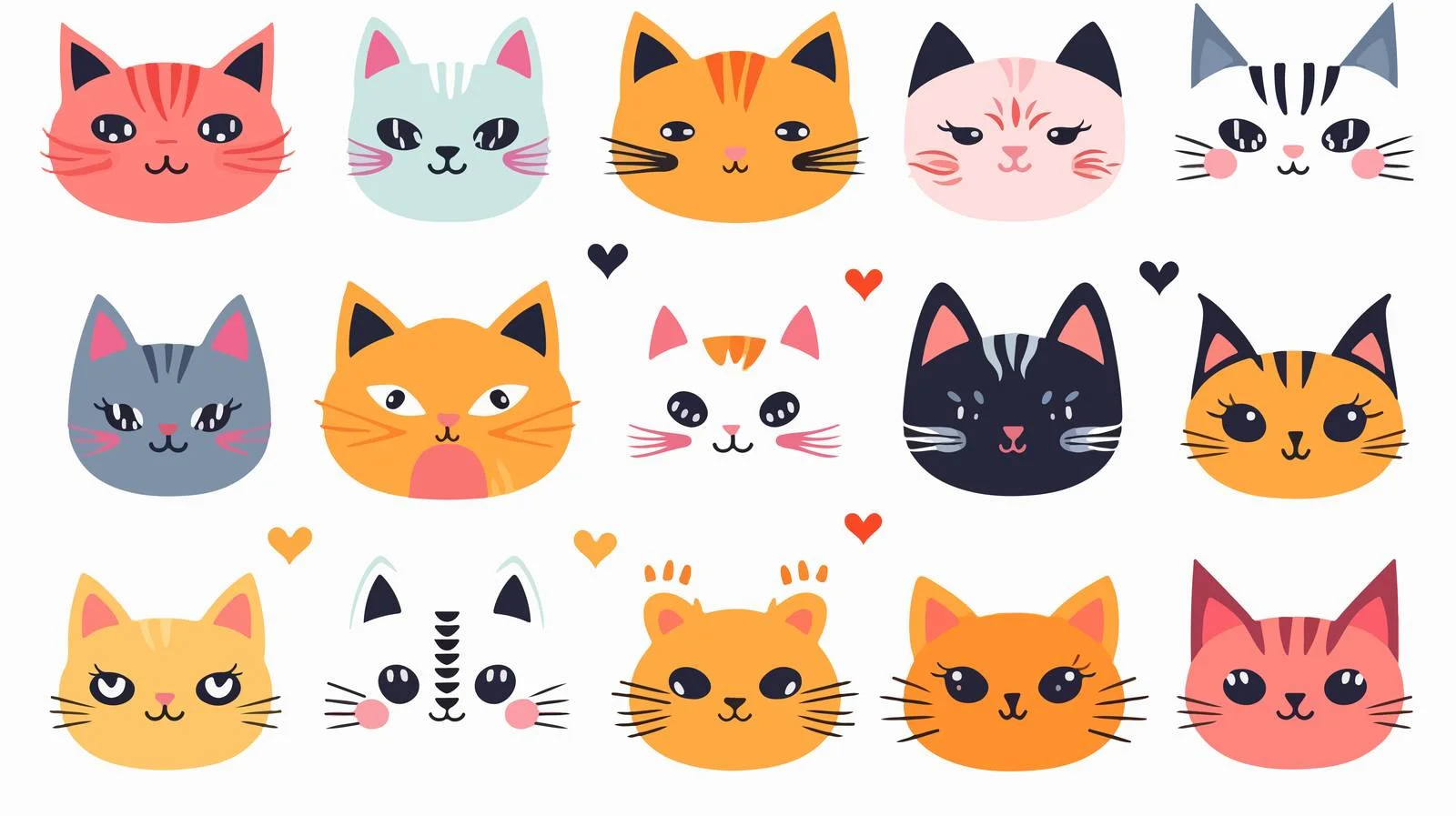Charming Hand-Drawn Cartoon Cats Collection — free download from Dotvec
