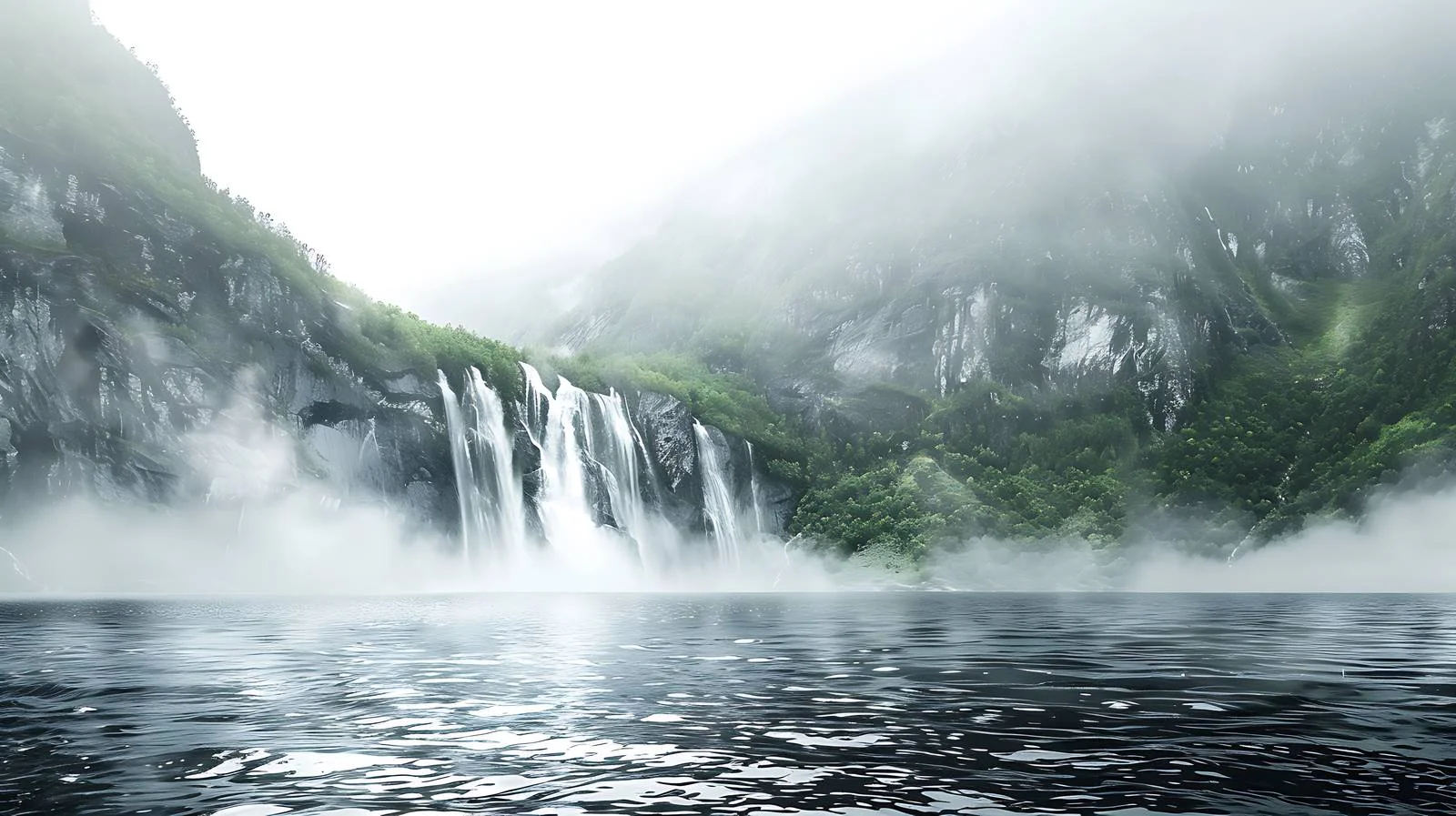 Majestic Seven Sisters Waterfall in Norwegian Fjords — free download from Dotvec
