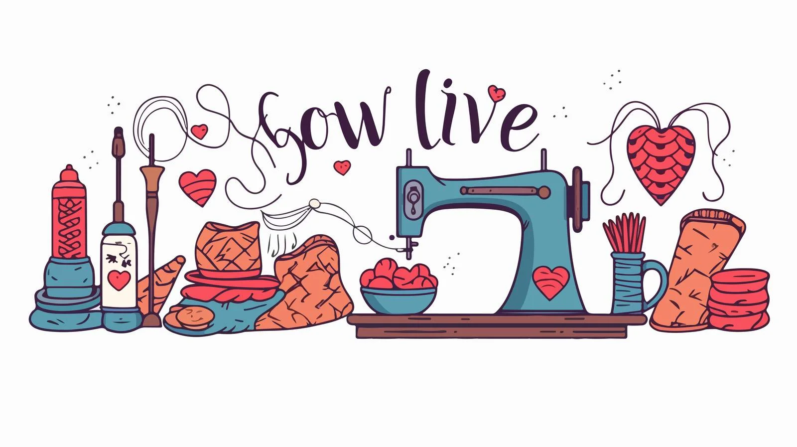 Sewing Love Vector Illustration — free download from Dotvec