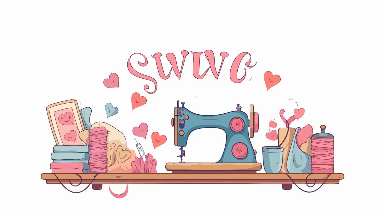 Sewing Love Vector Illustration — free download from Dotvec