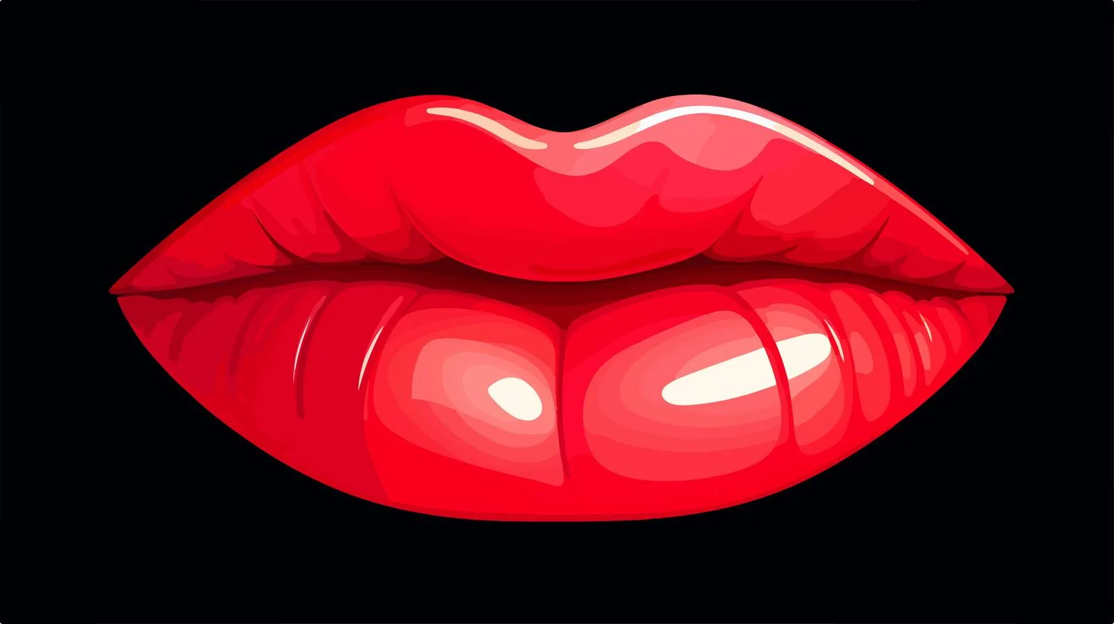 Seductive bright red glossy lips close-up — free download from Dotvec