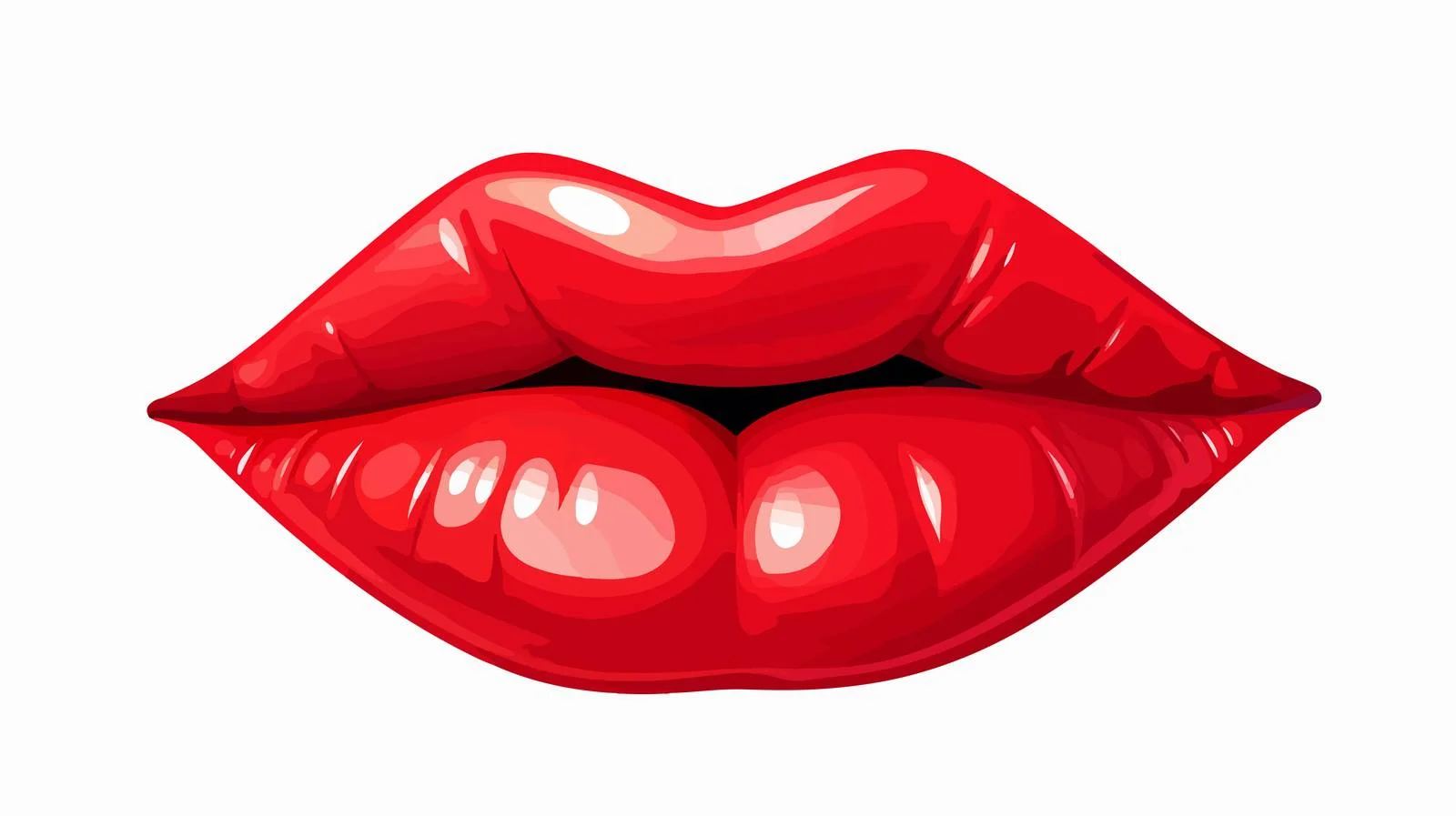 Sensual Lips with Vivid Red Gloss — free download from Dotvec