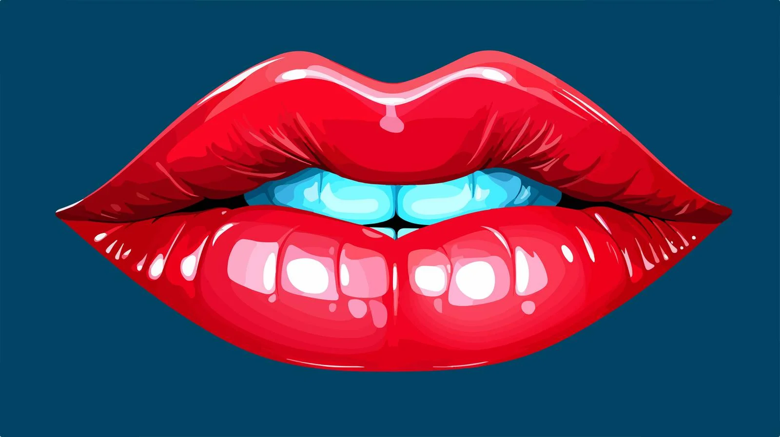 Sensual red lips with glossy sheen – free sheen image from Dotvec