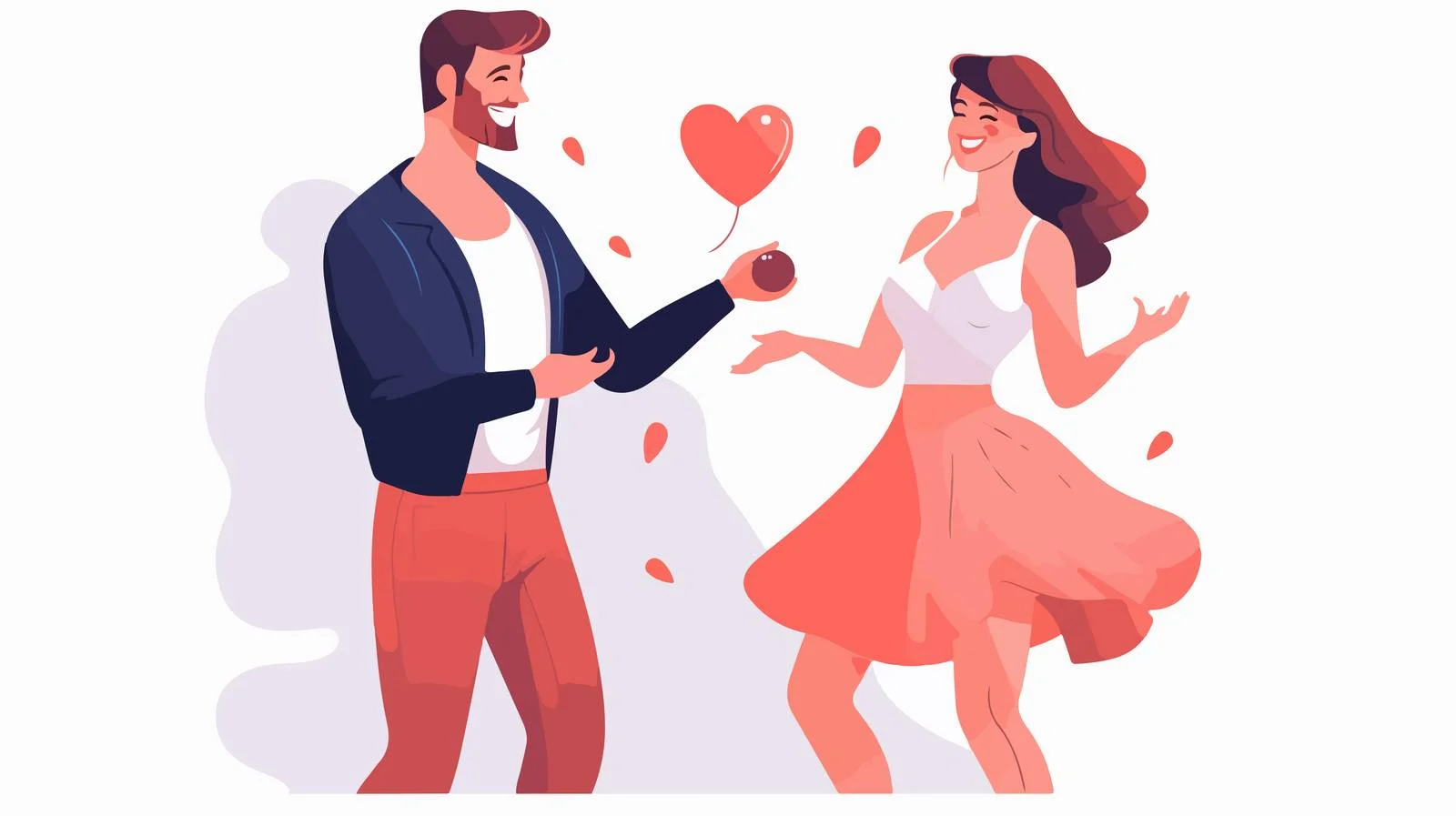 Cheerful love couple playfully flirting together — free download from Dotvec