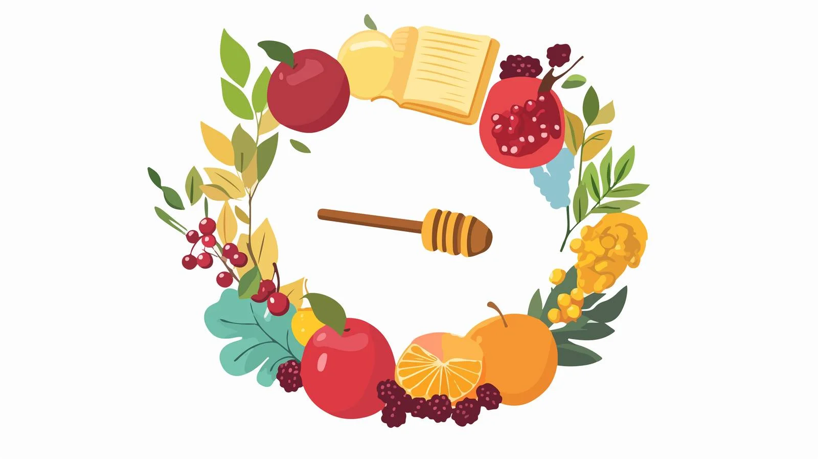 Elegant Shana Tova Blessing in Leafy Frame — free download from Dotvec