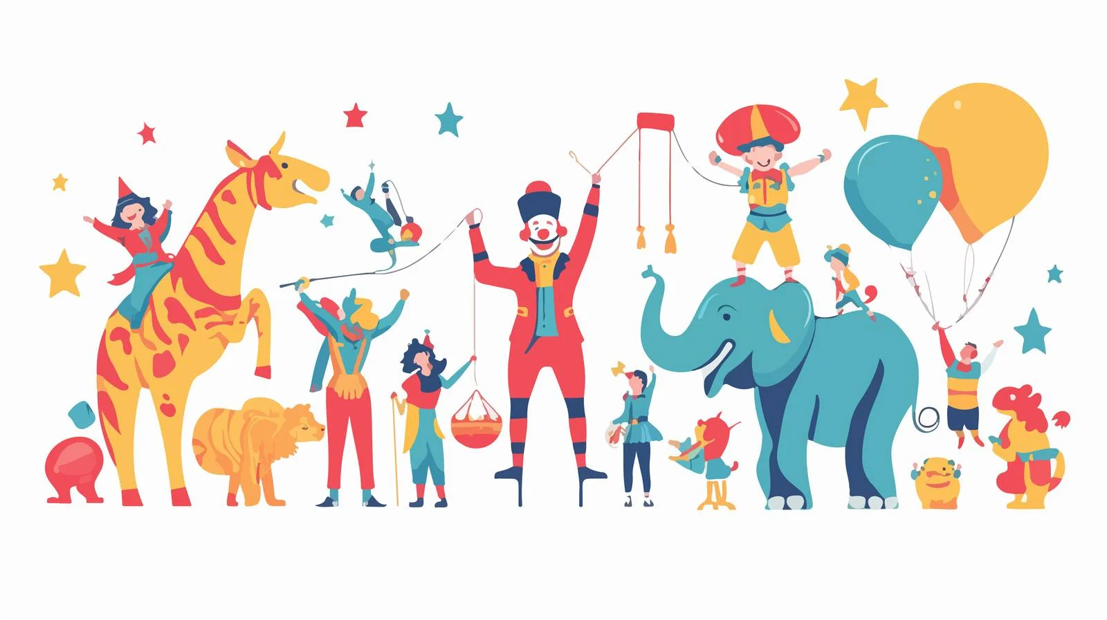 Colorful Shapito Circus Performance Poster Design — free download from Dotvec