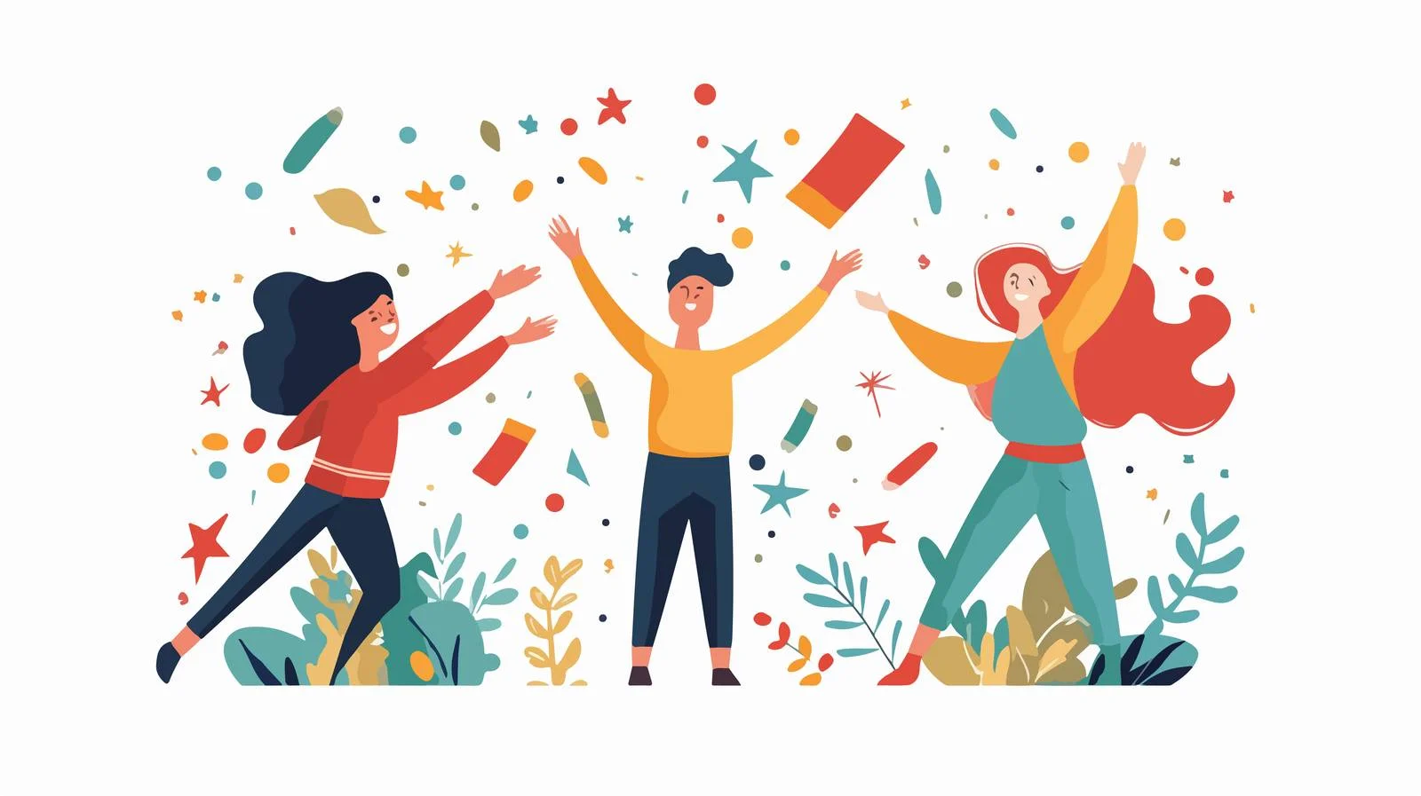 Celebrating Success with Supportive Friends — free download from Dotvec