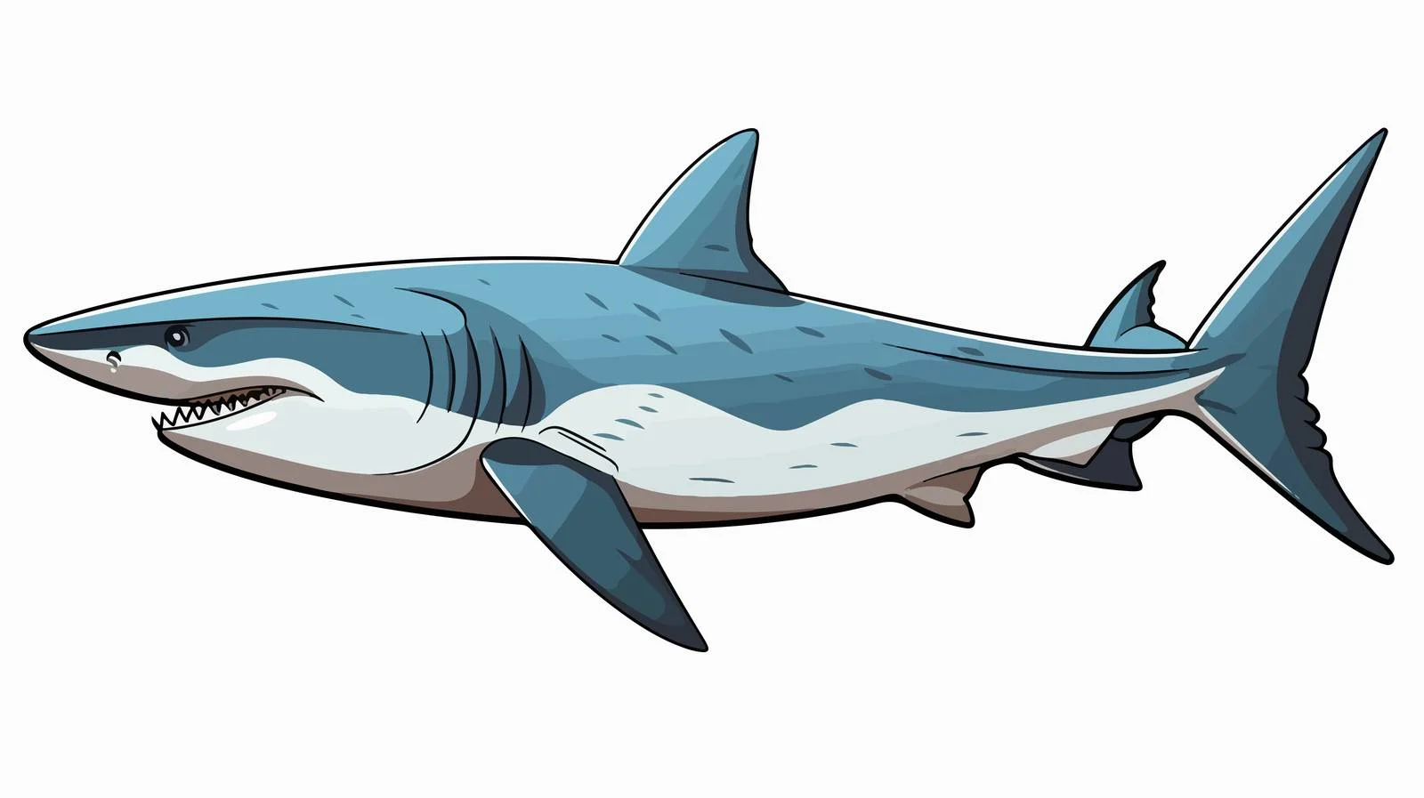 Hand-drawn Shark Side Sketch Doodle — free download from Dotvec