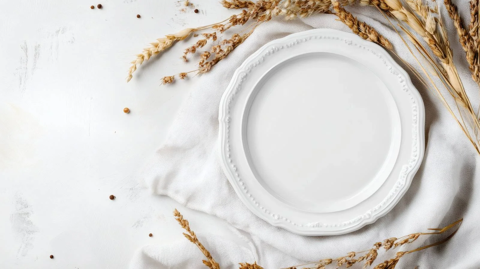 Shavuot Table Setting with Empty Plate — free download from Dotvec