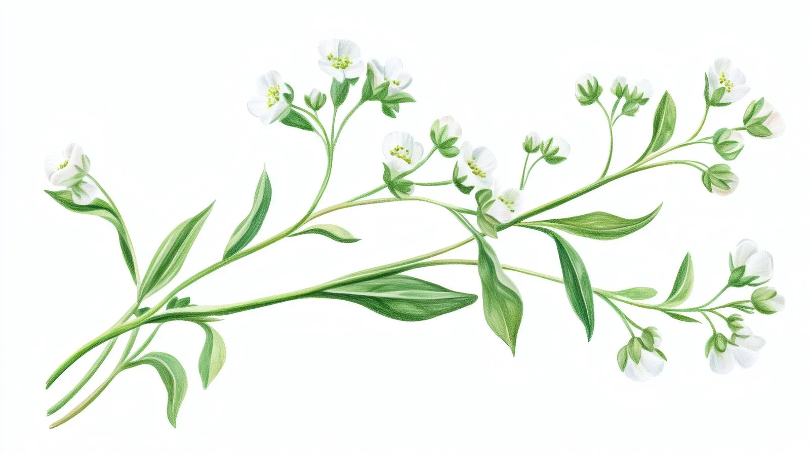 Vivid Shepherds Purse Flower Clusters Isolated – free inflorescences image from Dotvec
