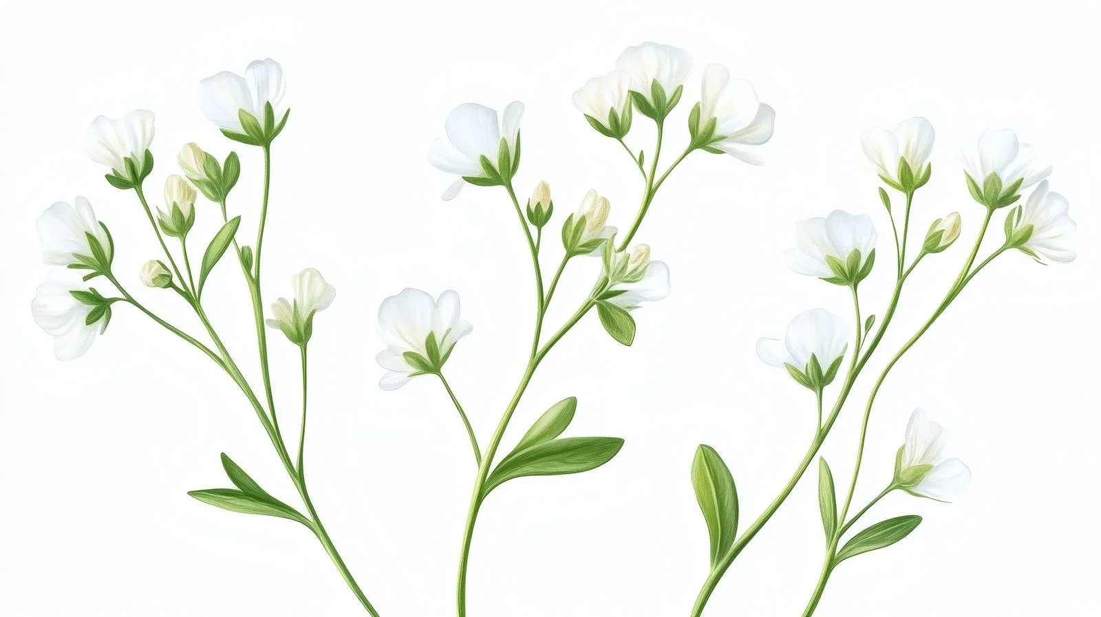 Shepherd's Purse Blooms Isolated on White – free inflorescences image from Dotvec