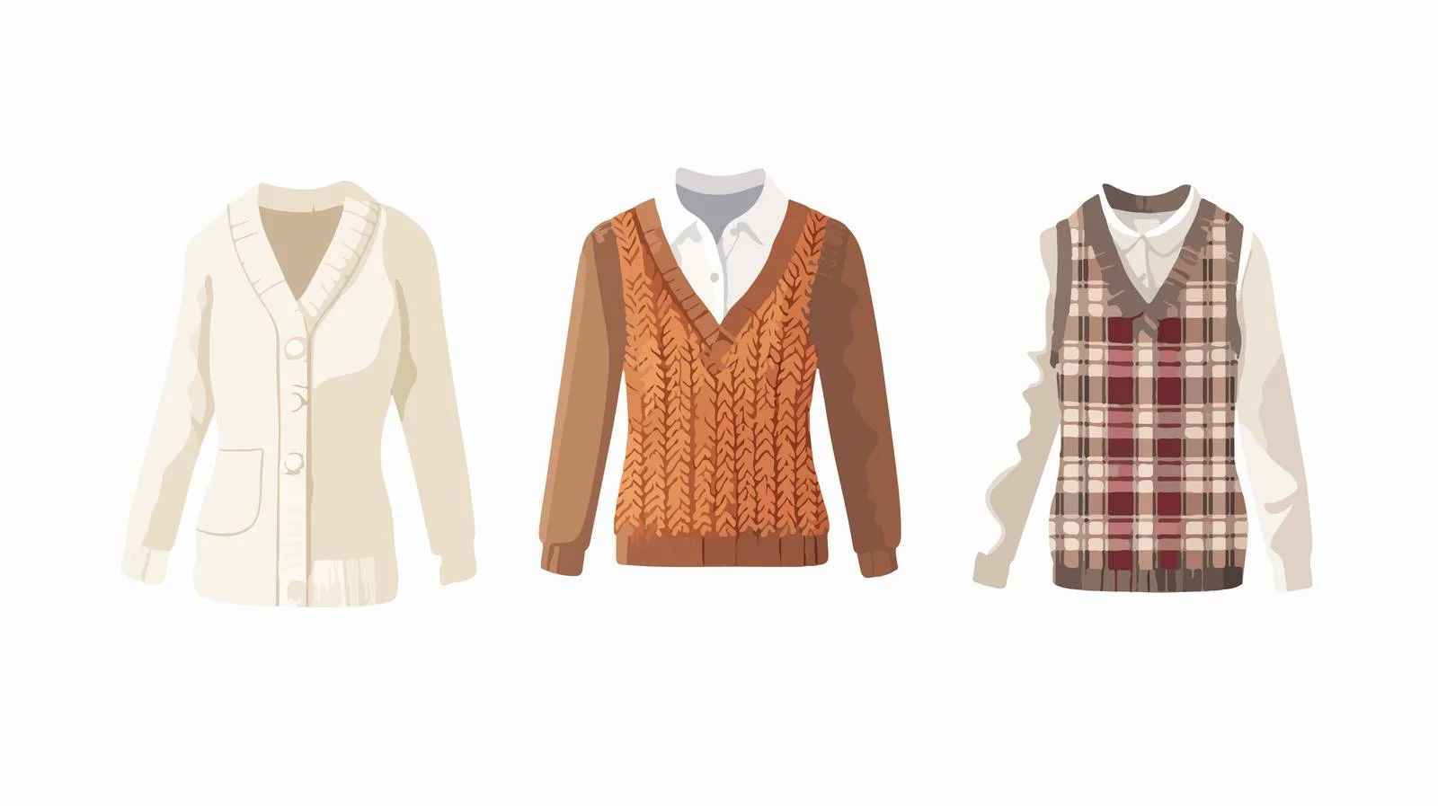 Layered look: Wool Vest over Shirt — free download from Dotvec