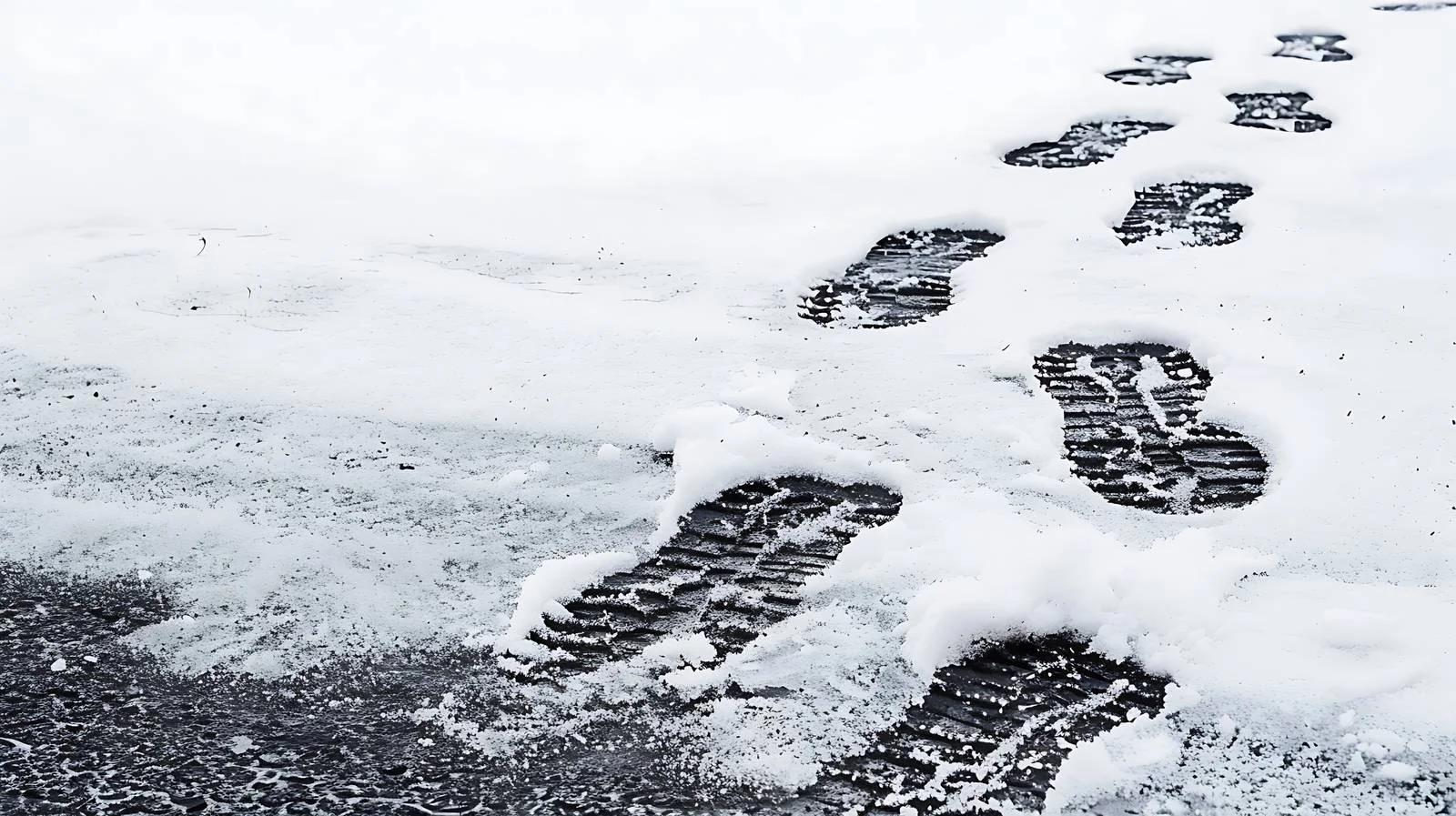 Traces of Shoes in Thawing Snow — free download from Dotvec