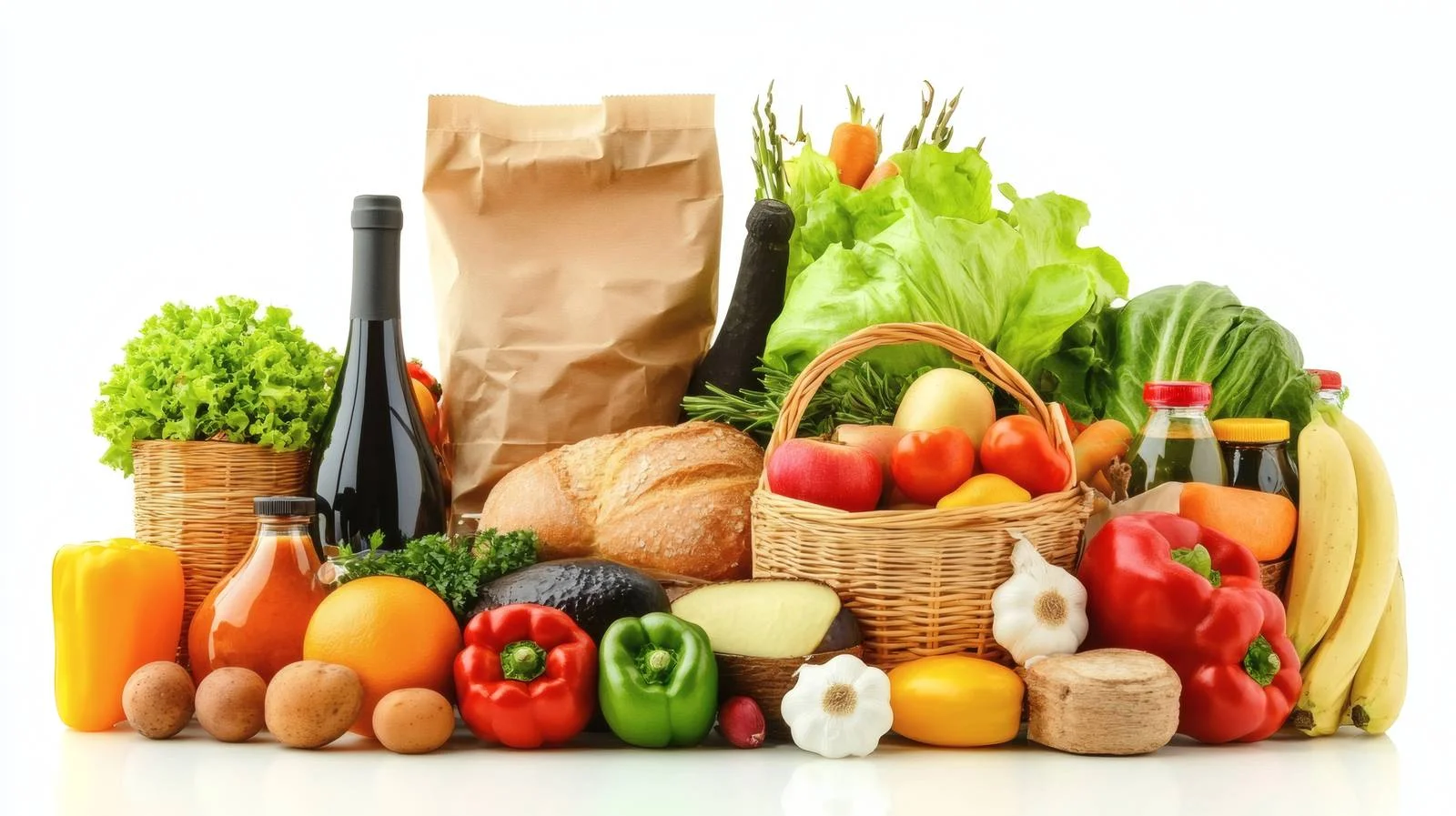 Fresh Healthy Foods on White Background — free download from Dotvec