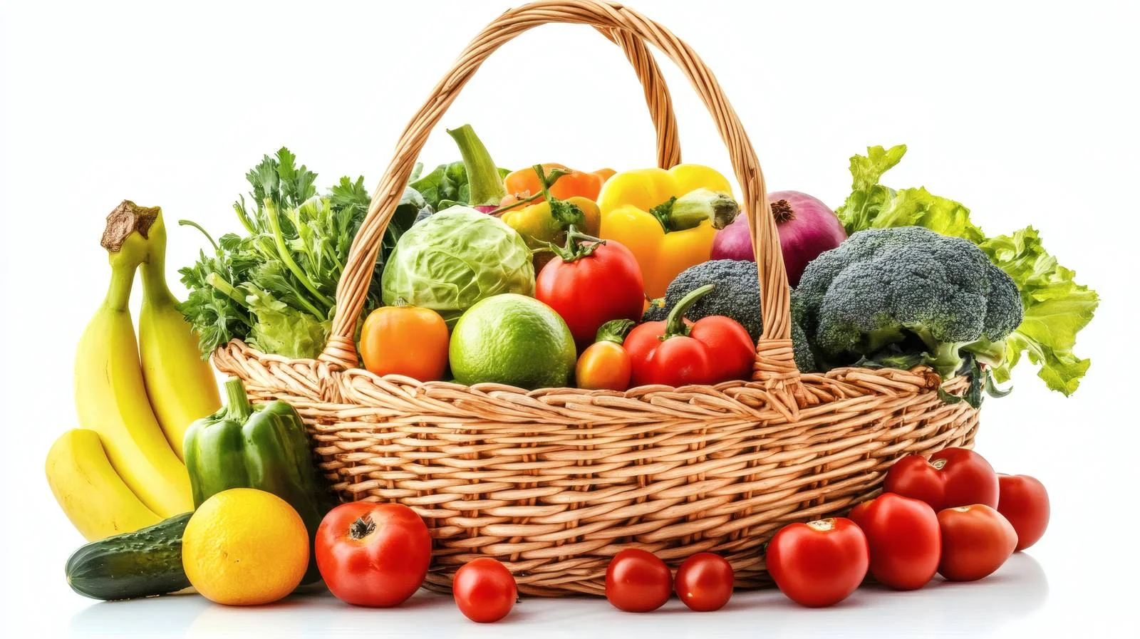 Fresh Healthy Food Shopping on White — free download from Dotvec