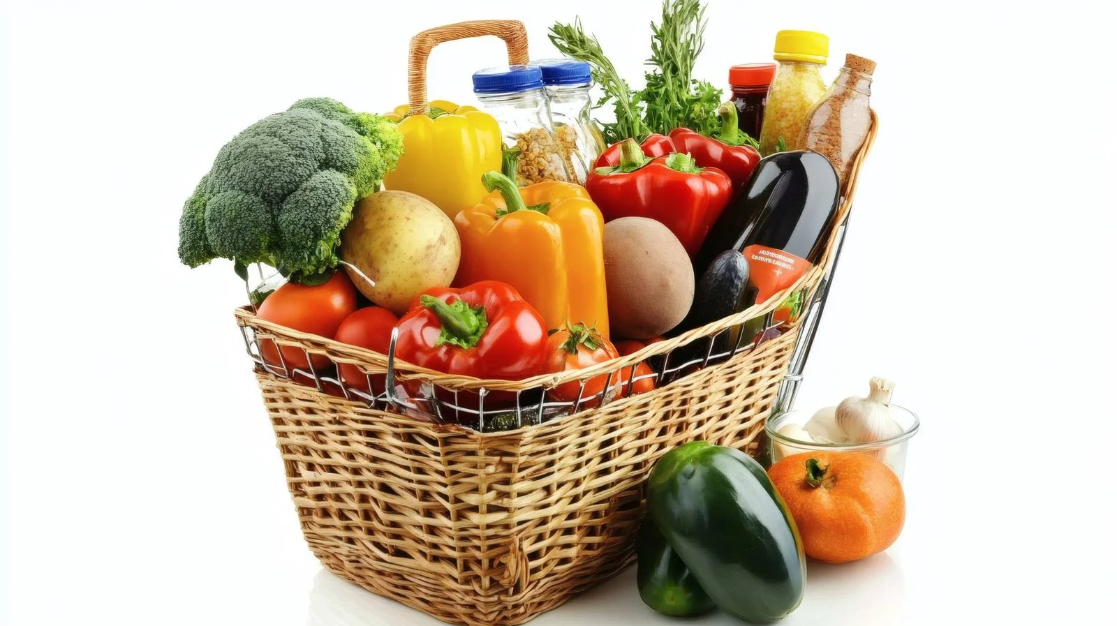 Nutritious Grocery Items on White Background — free download from Dotvec