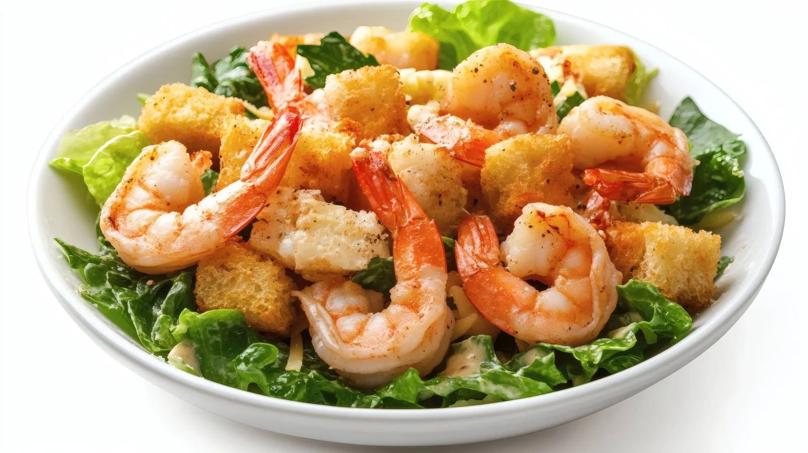 Fresh Shrimp Caesar Salad on White — free download from Dotvec