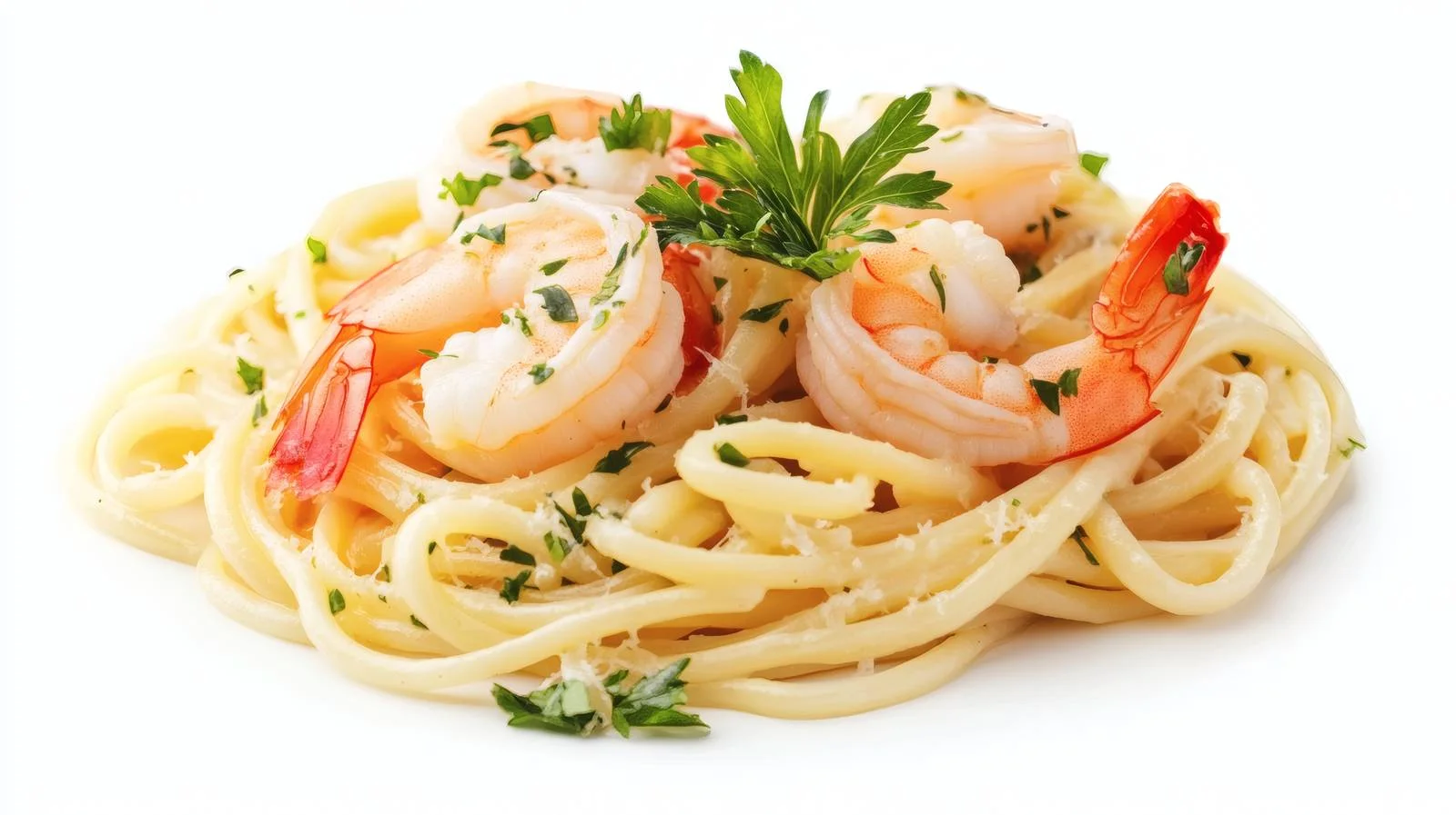 Delicious Shrimp Pasta on White Background — free download from Dotvec