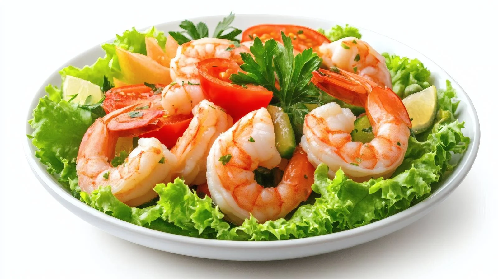 Fresh Shrimp Salad on White Background — free download from Dotvec