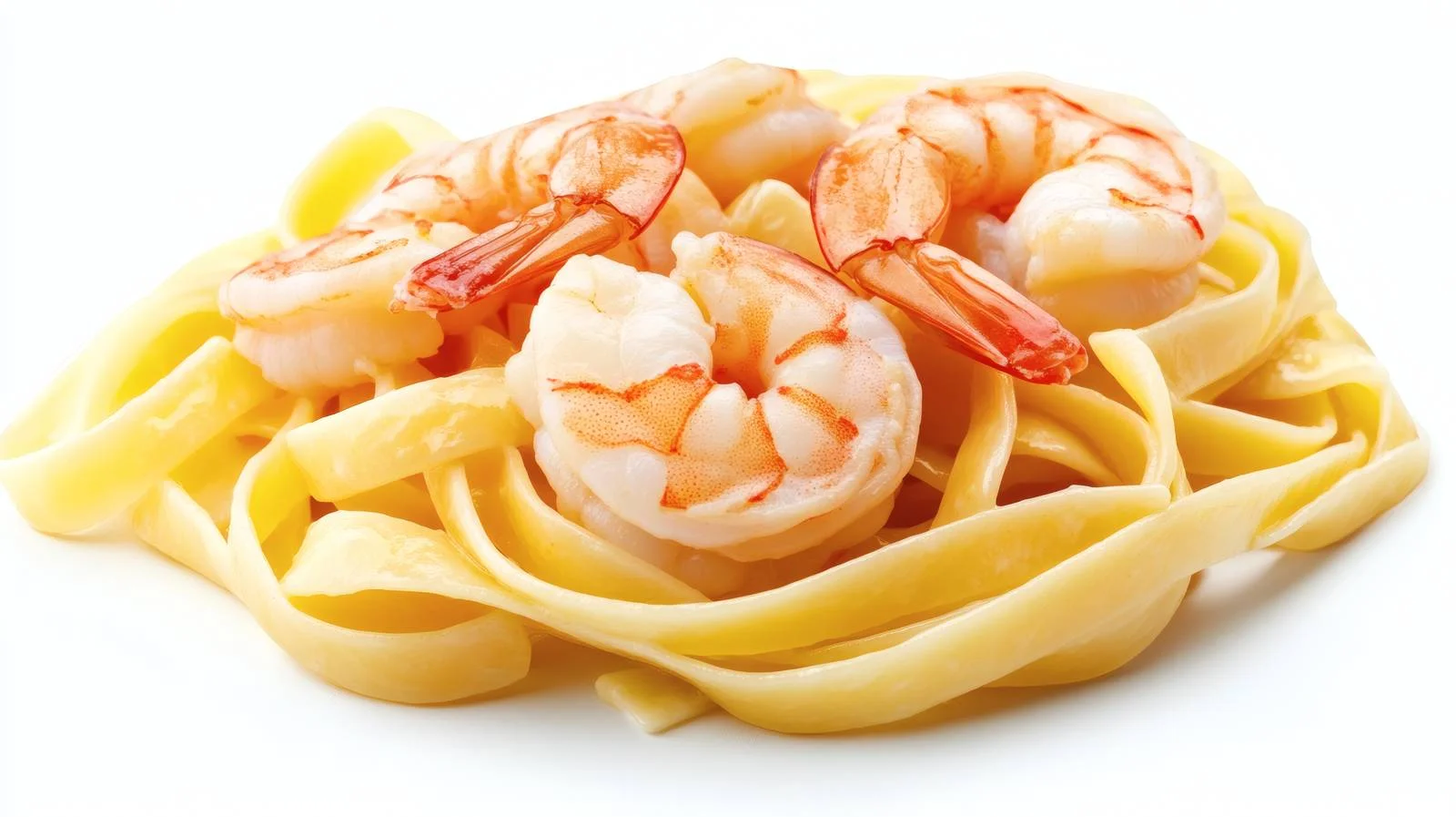 Delicious Shrimp Fettuccine on White Background — free download from Dotvec