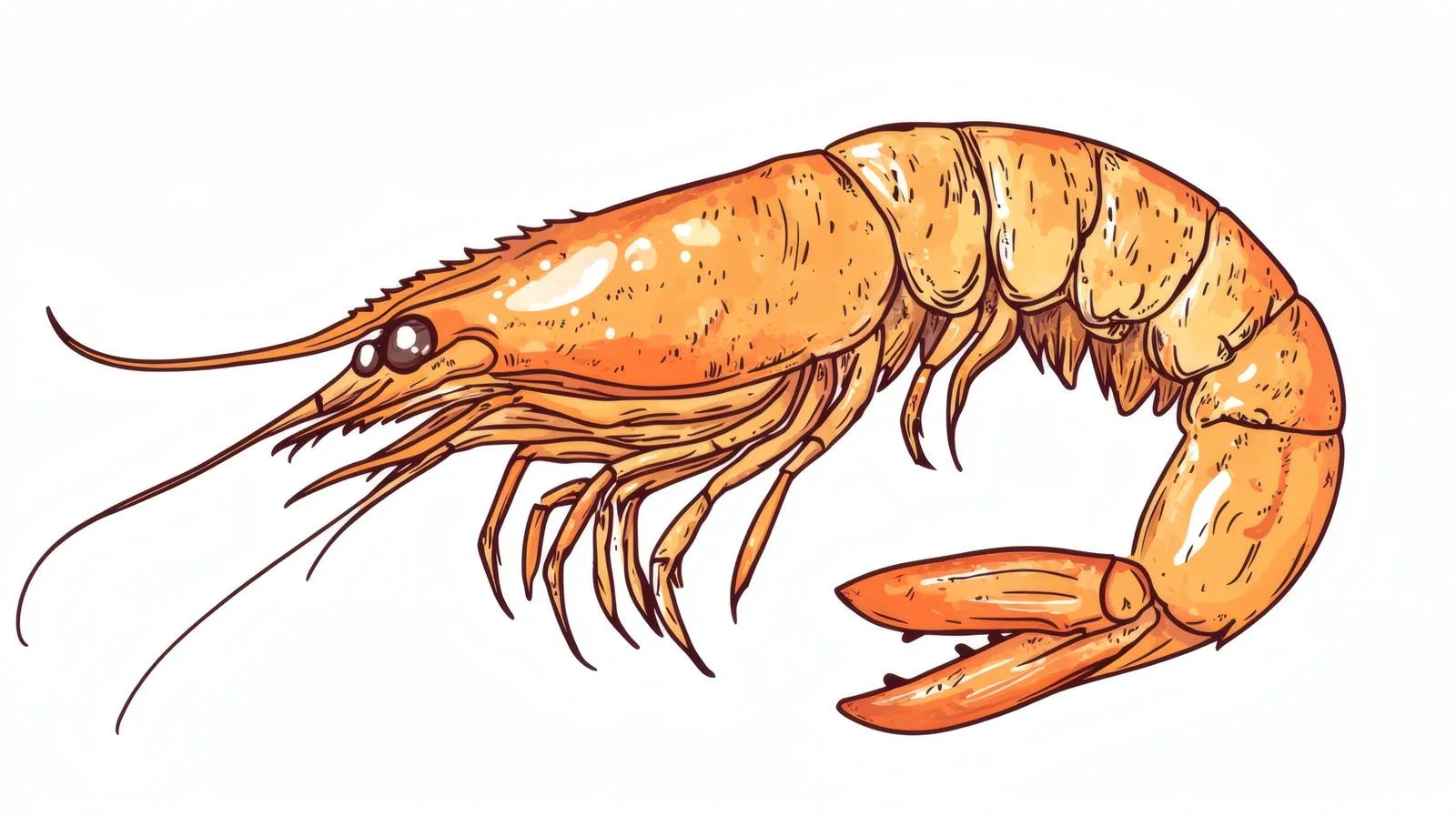Fresh Whole Shrimp with Antennae — free download from Dotvec