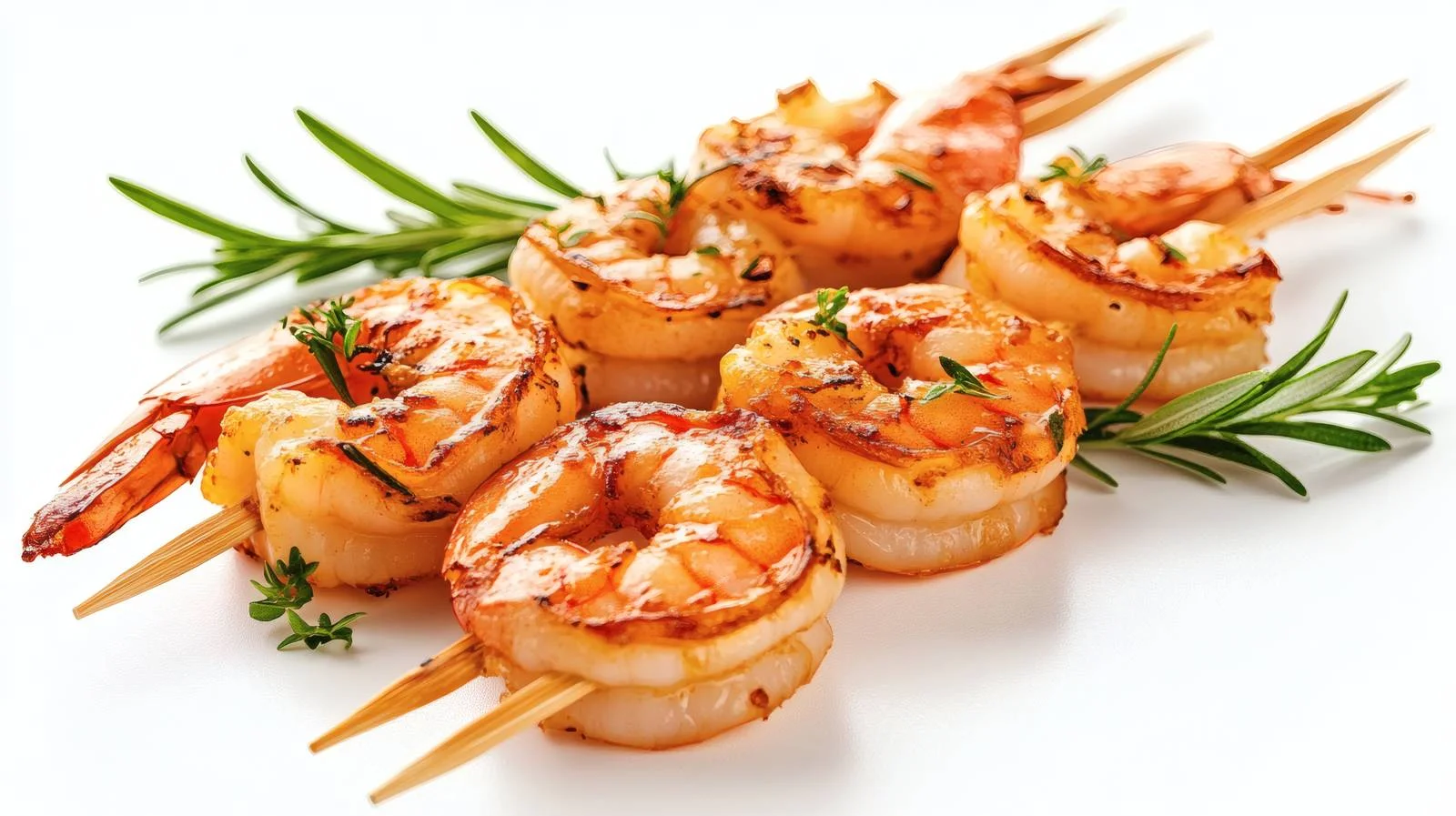 Fresh Shrimp Skewers on White Background — free download from Dotvec