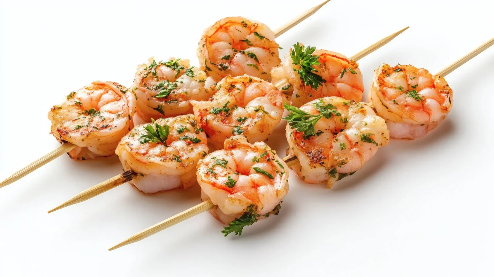 Fresh Shrimp Skewers on White Background — free download from Dotvec