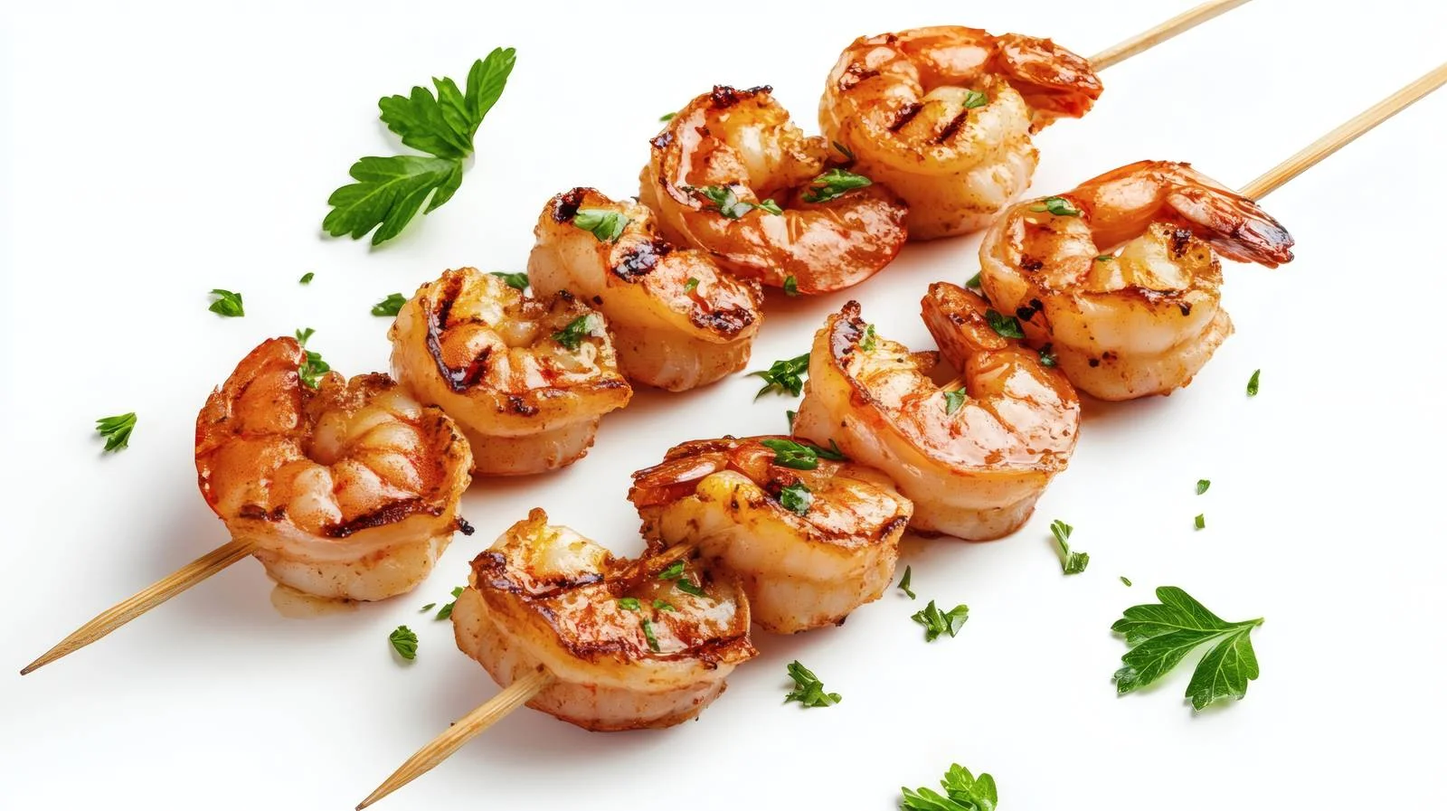 Gourmet Shrimp Skewers on White Background — free download from Dotvec