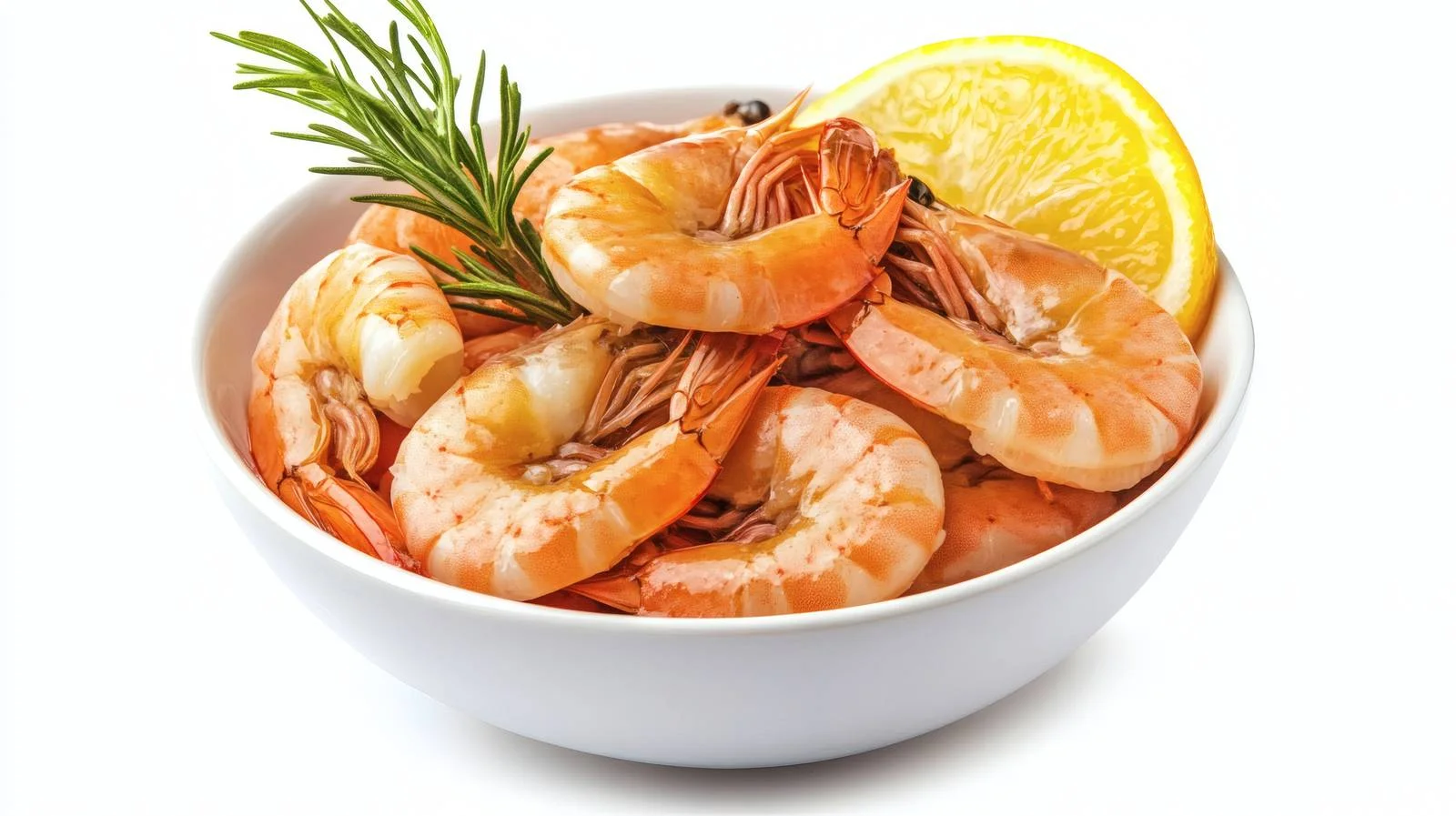 Fresh Shrimps in Bowl on White Background — free download from Dotvec
