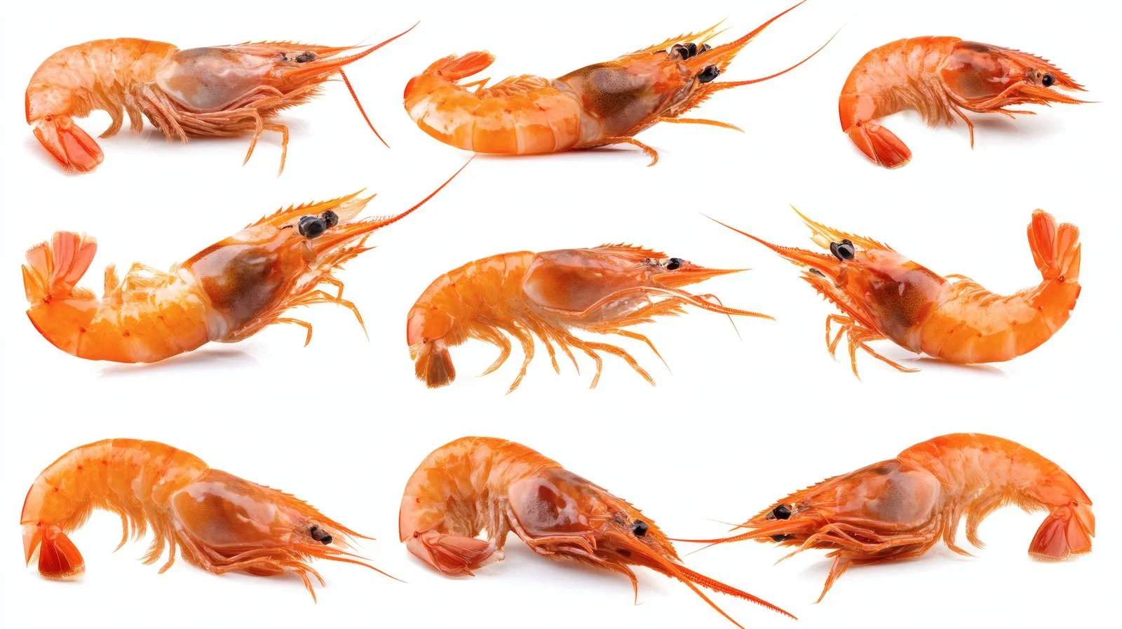 Delicate Shrimp Set on White Background — free download from Dotvec