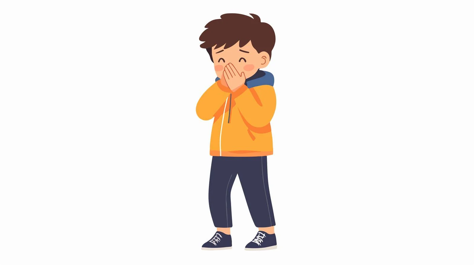 Child with cold coughing, suffering illness — free download from Dotvec