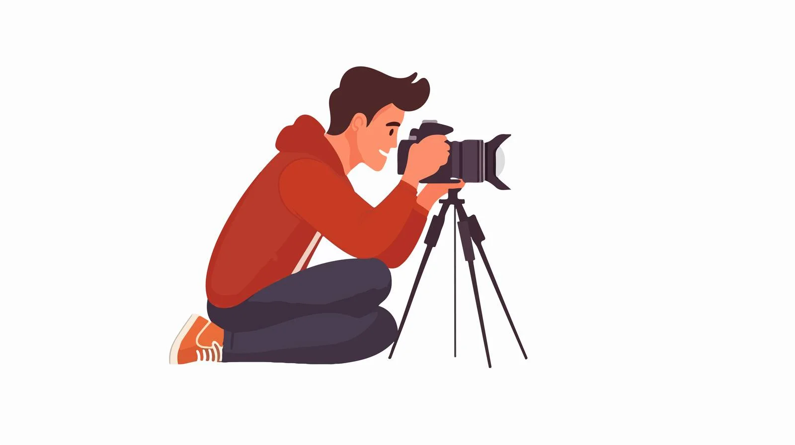 Experienced male photographer holding camera — free download from Dotvec