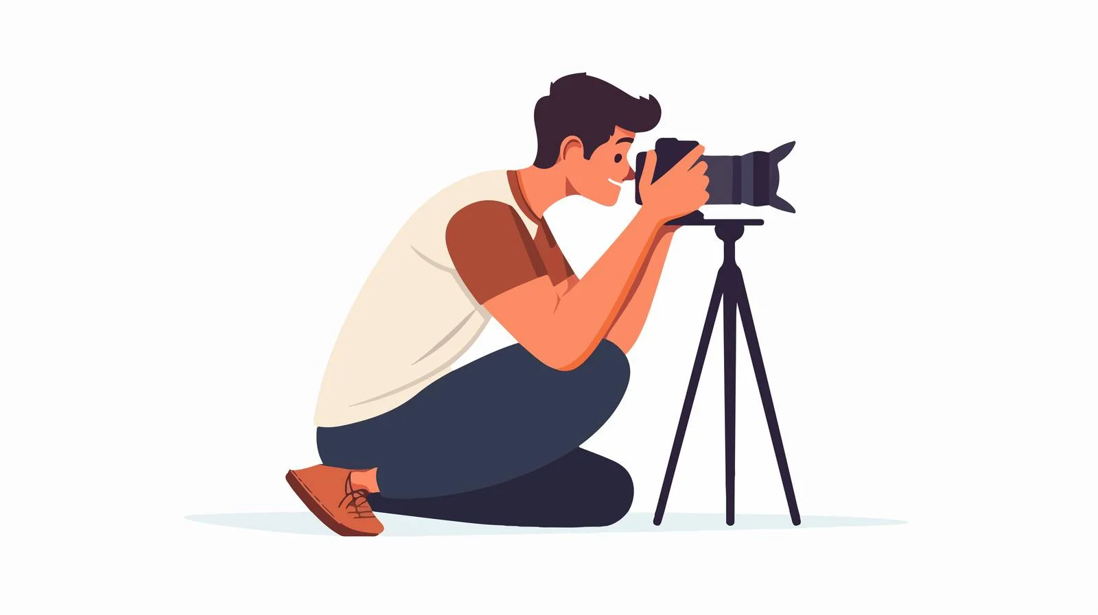 Professional Photographer Holding Camera Sideways Pose — free download from Dotvec