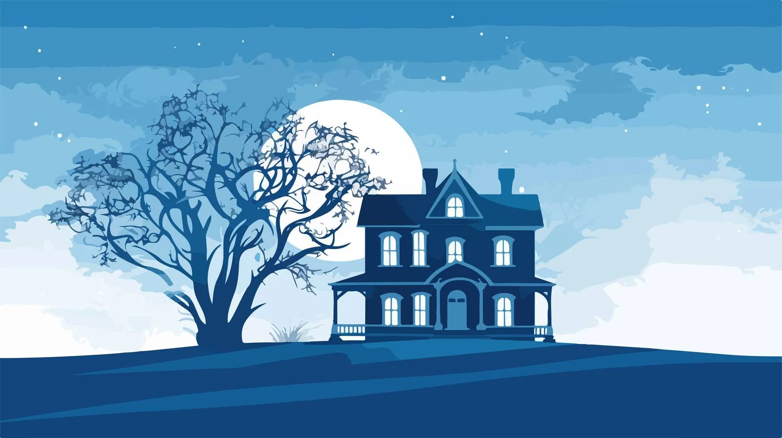 Elegant House Silhouette Art — free download from Dotvec