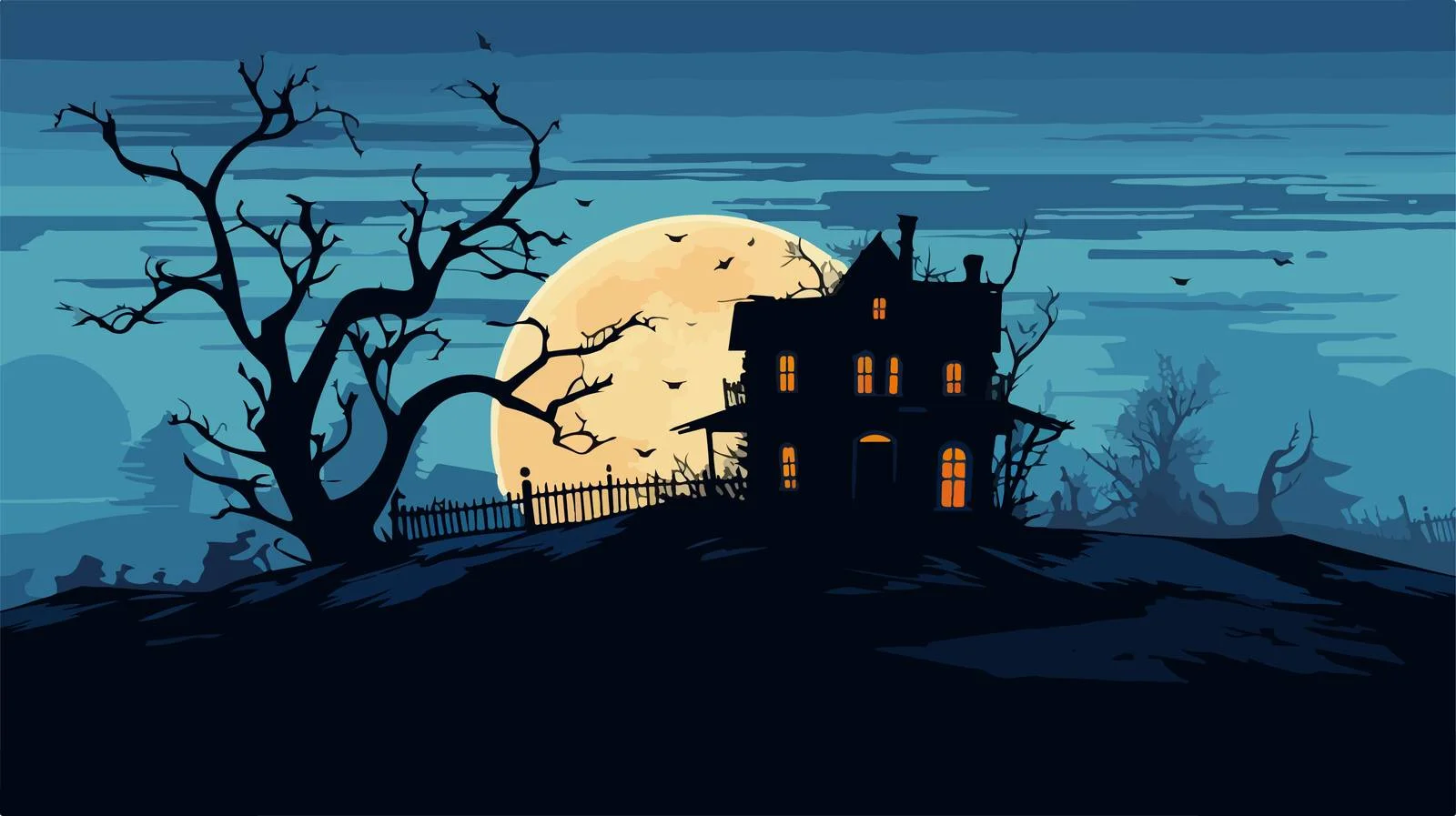 Serene House Silhouette Vector Artwork — free download from Dotvec