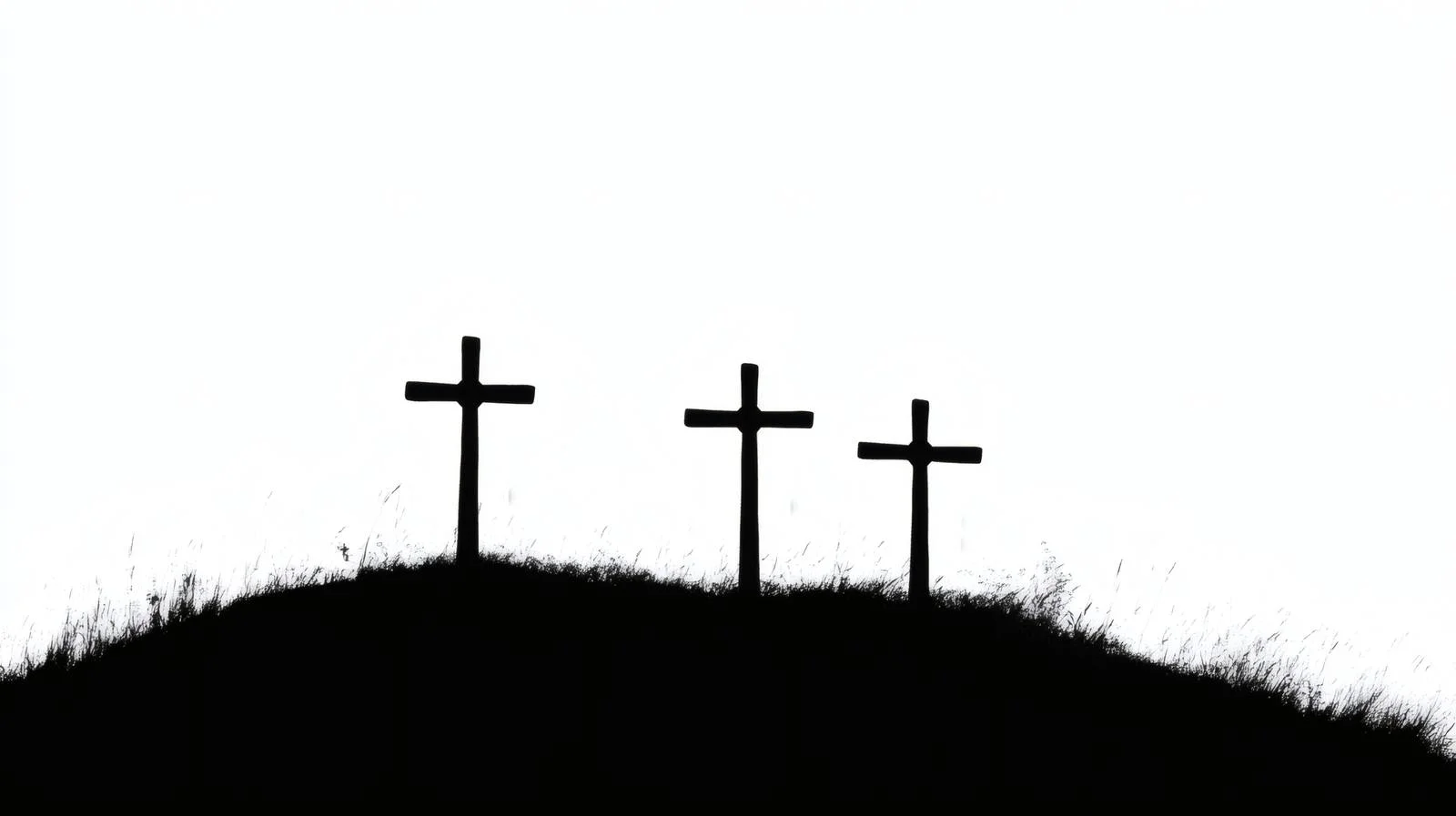 Ethereal Silhouette of Three Crucifixes on Hill — free download from Dotvec