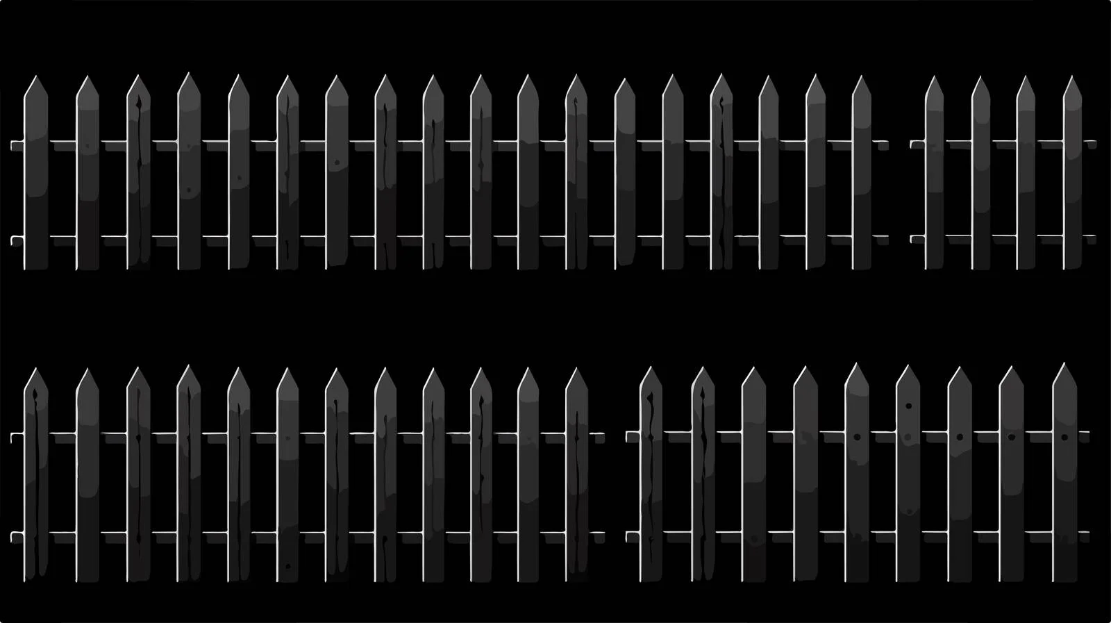 Wooden Fence Silhouette Variations — free download from Dotvec