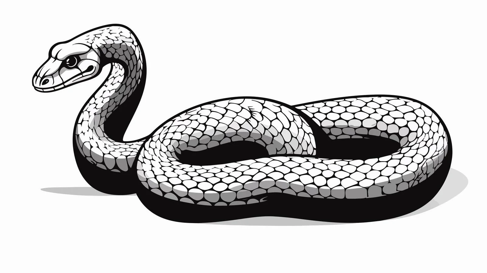 Snake Silhouette Sketch on White Background — free download from Dotvec