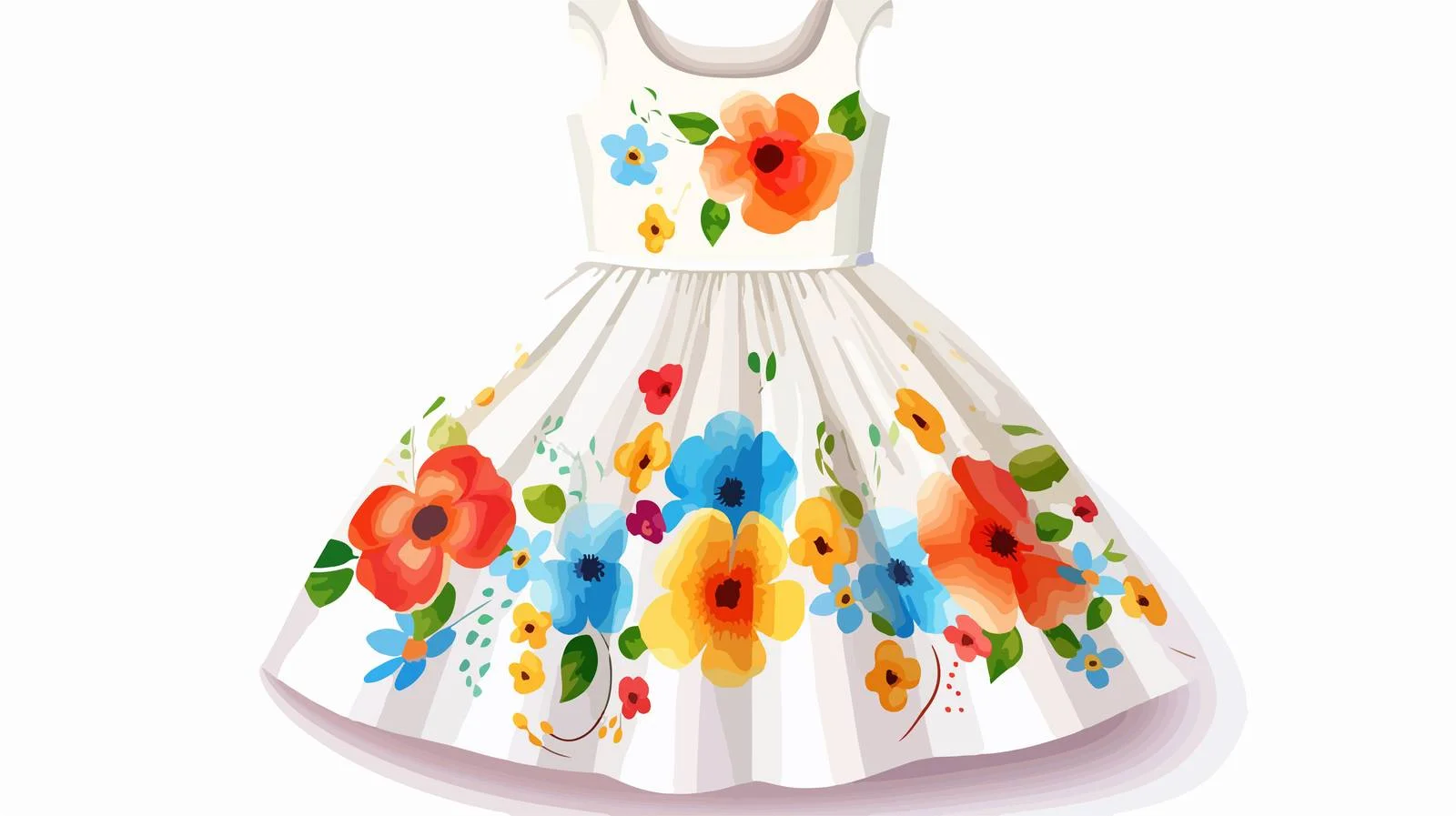 Colorful Flower Dress Design for Kids — free download from Dotvec