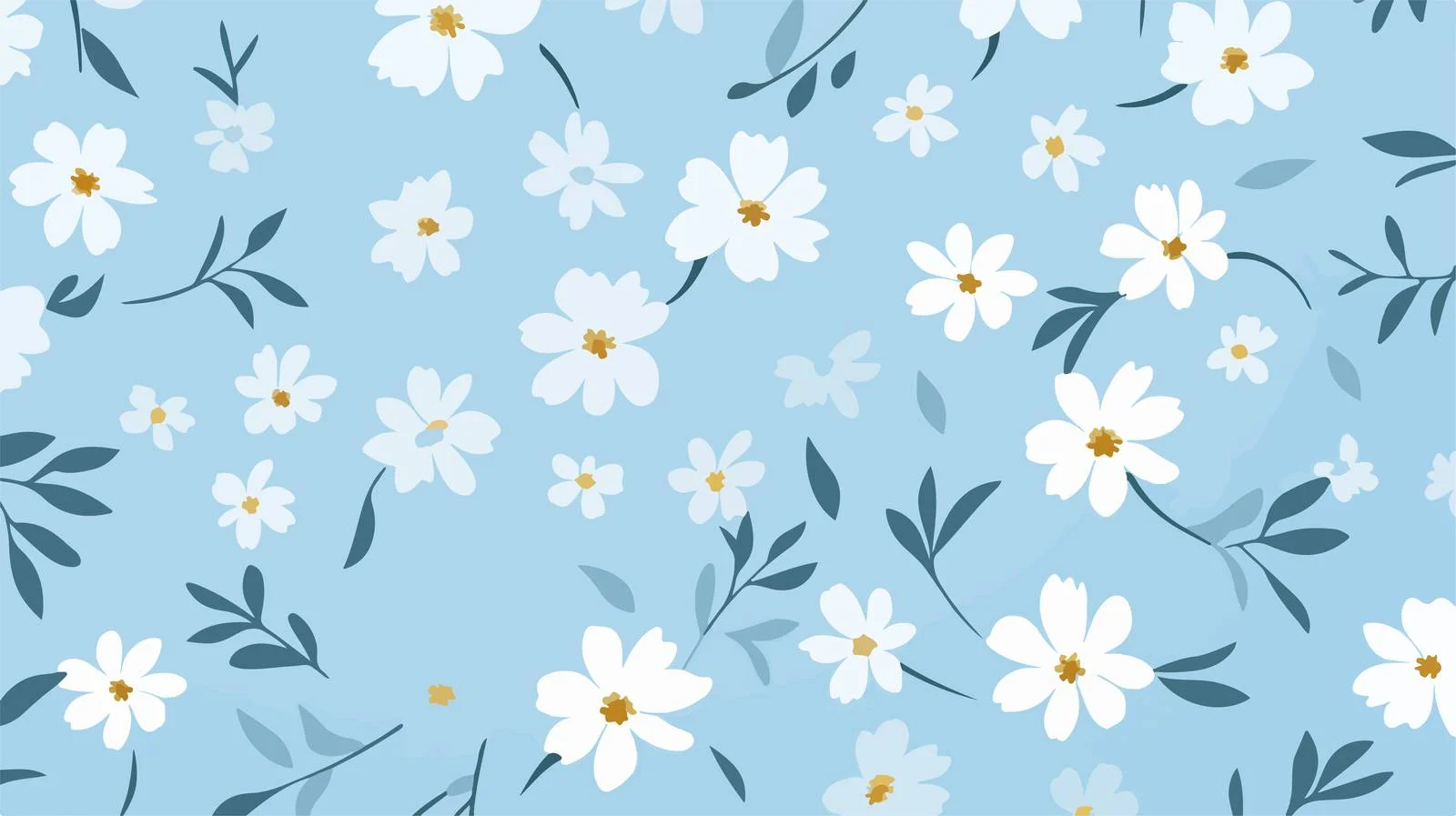 Floral Oval Pattern on Light Blue Background — free download from Dotvec