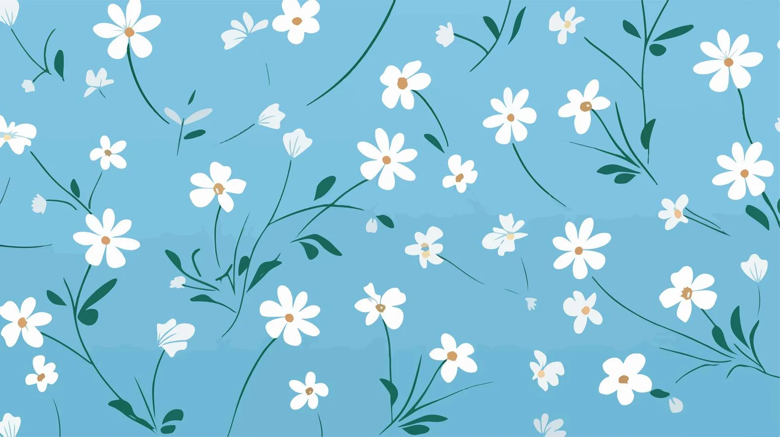 Floral Oval Pattern on Light Blue Background — free download from Dotvec
