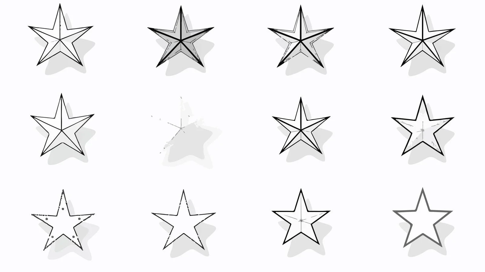 Star Border Wireframe Set Isolate — free download from Dotvec