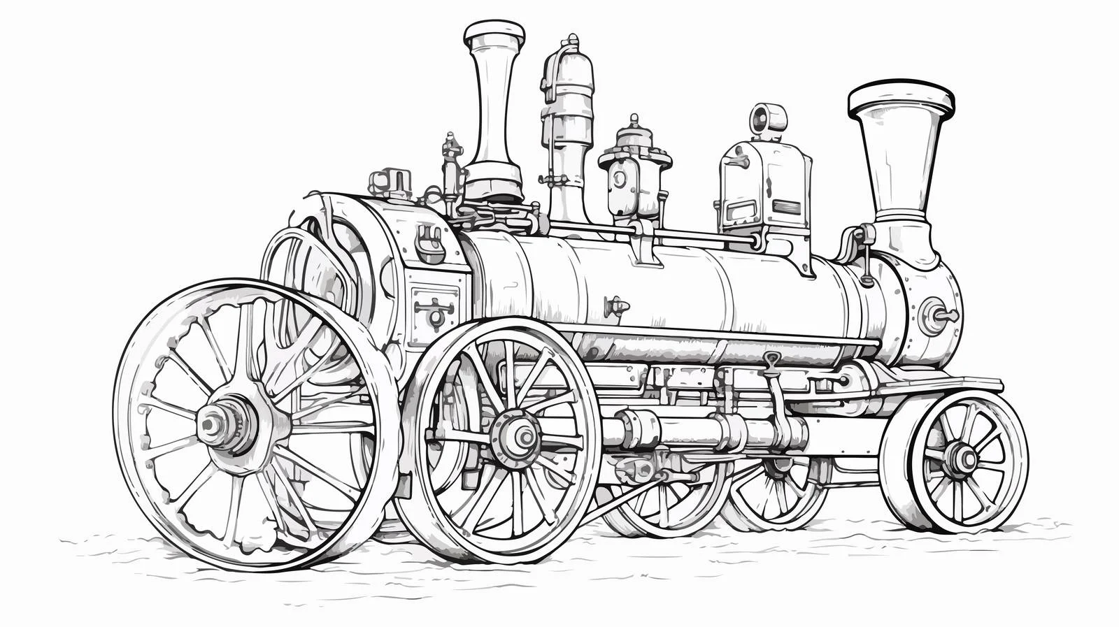 Antique Steam Engine Sketch — free download from Dotvec