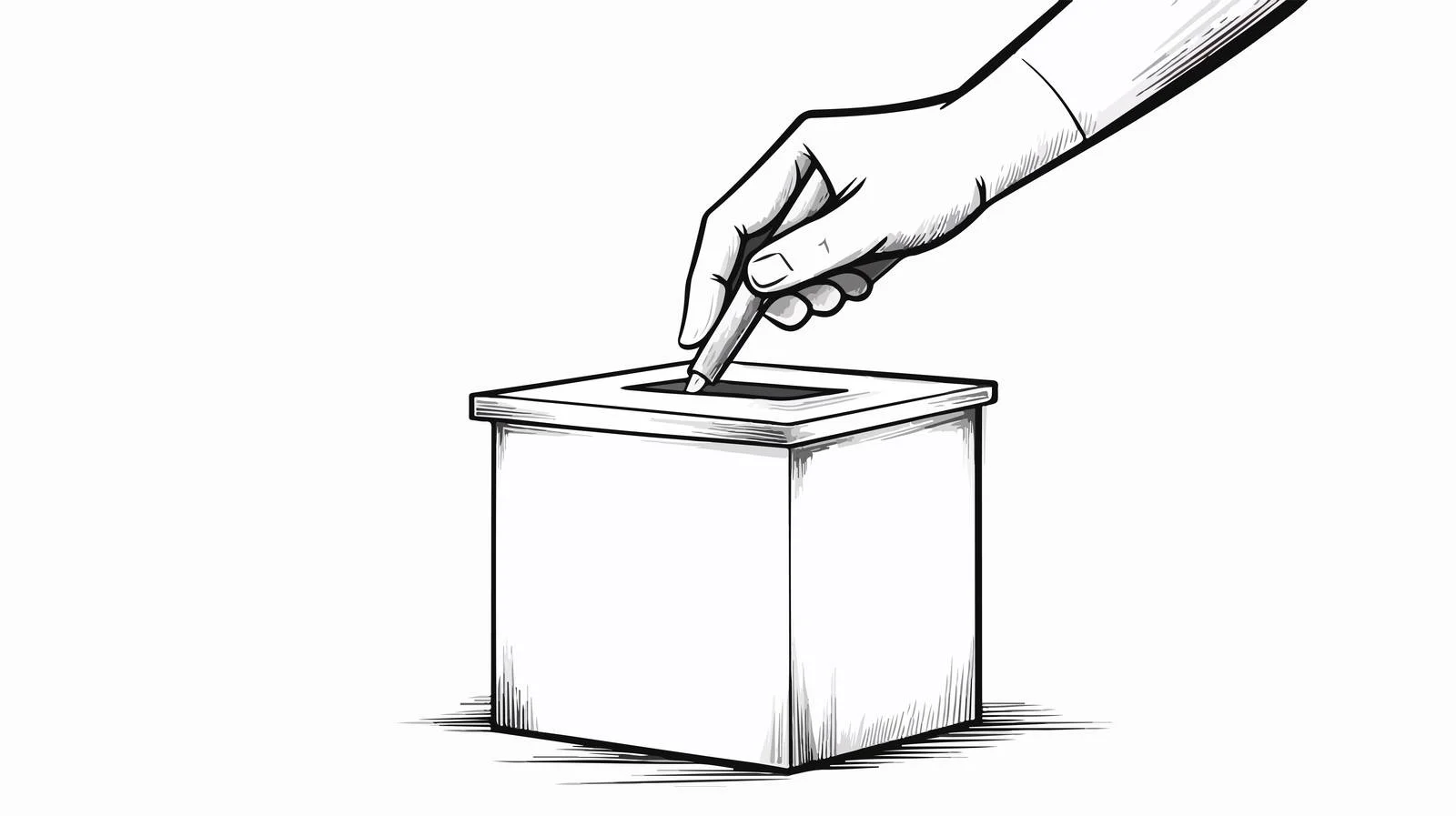 Voting Ballot Box Insertion Sketch — free download from Dotvec