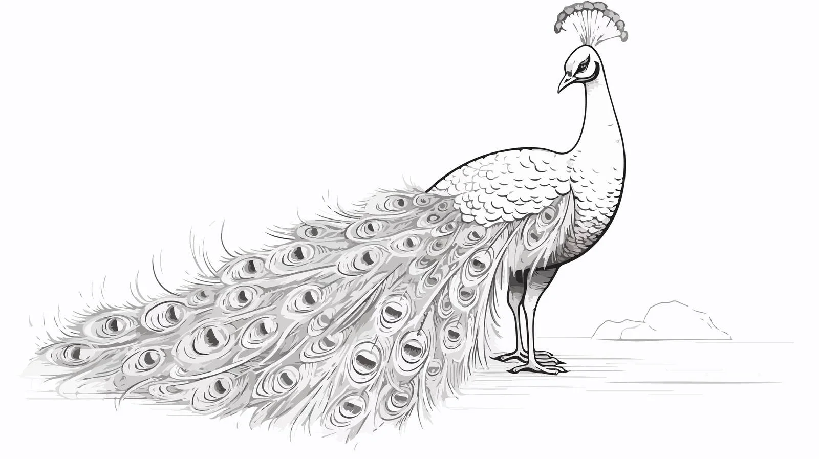 Hand-drawn Peacock Illustration — free download from Dotvec